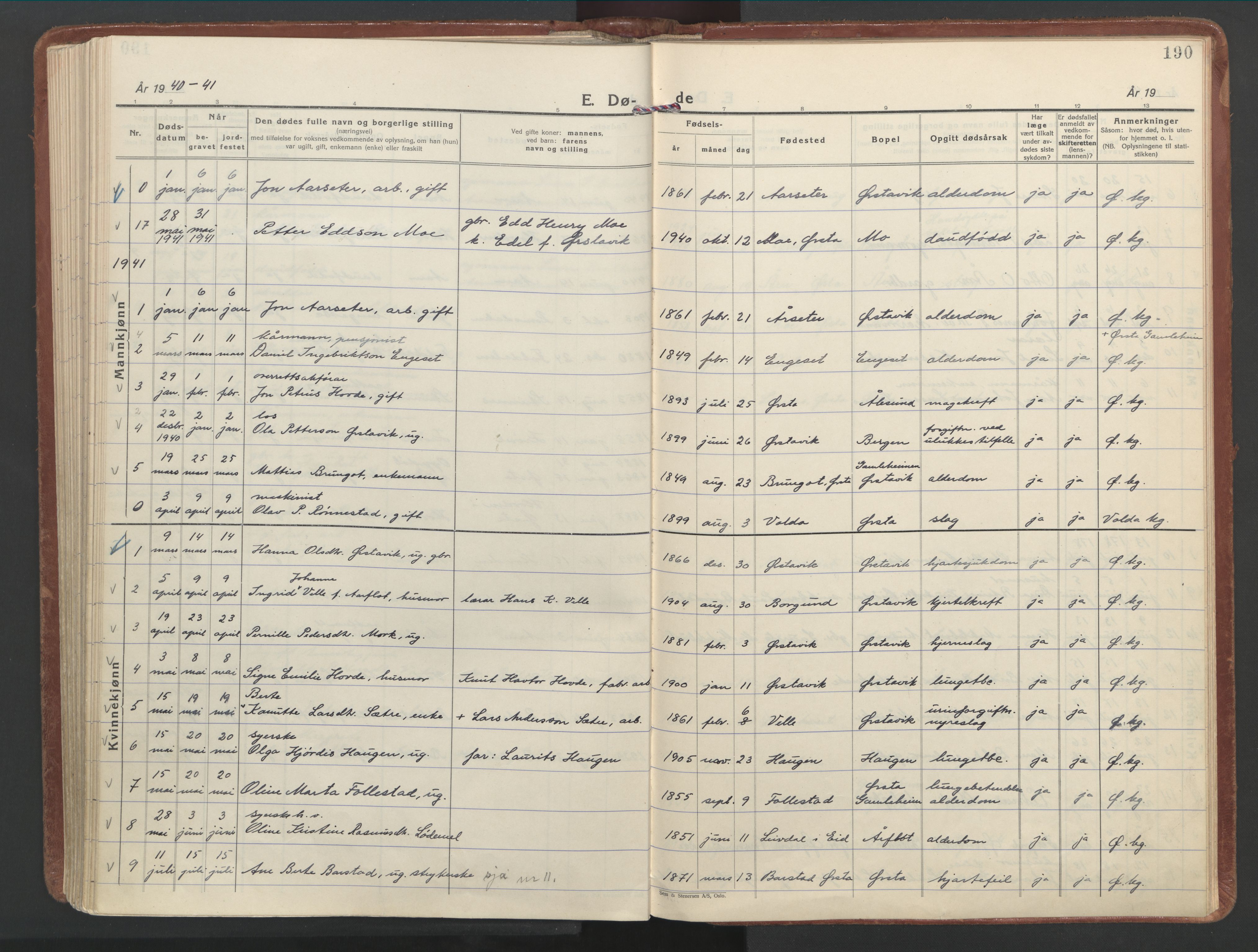 Ministerialprotokoller, klokkerbøker og fødselsregistre - Møre og Romsdal, AV/SAT-A-1454/513/L0181: Ministerialbok nr. 513A08, 1930-1943, s. 190