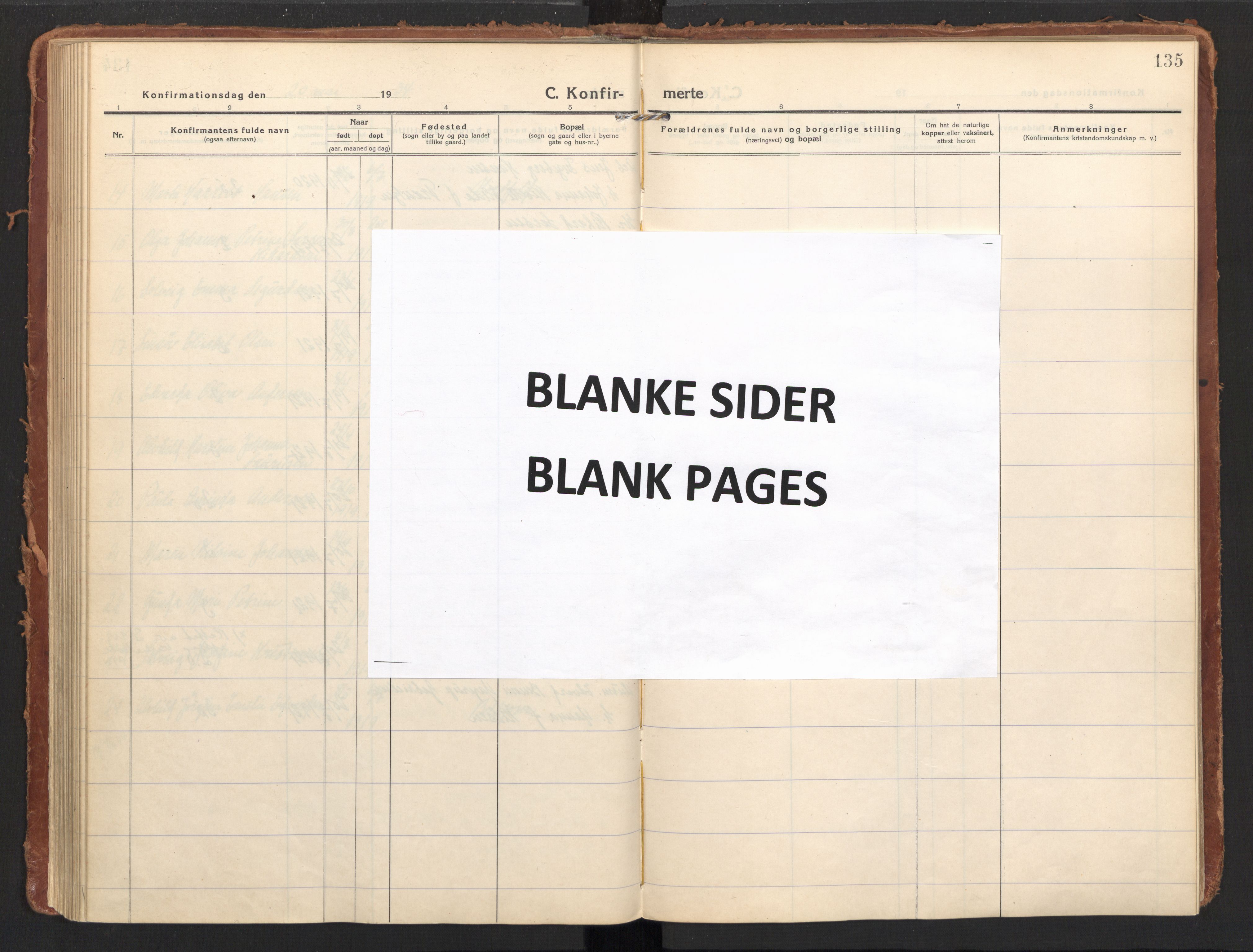 Ministerialprotokoller, klokkerbøker og fødselsregistre - Nordland, AV/SAT-A-1459/858/L0833: Ministerialbok nr. 858A03, 1916-1934, s. 135