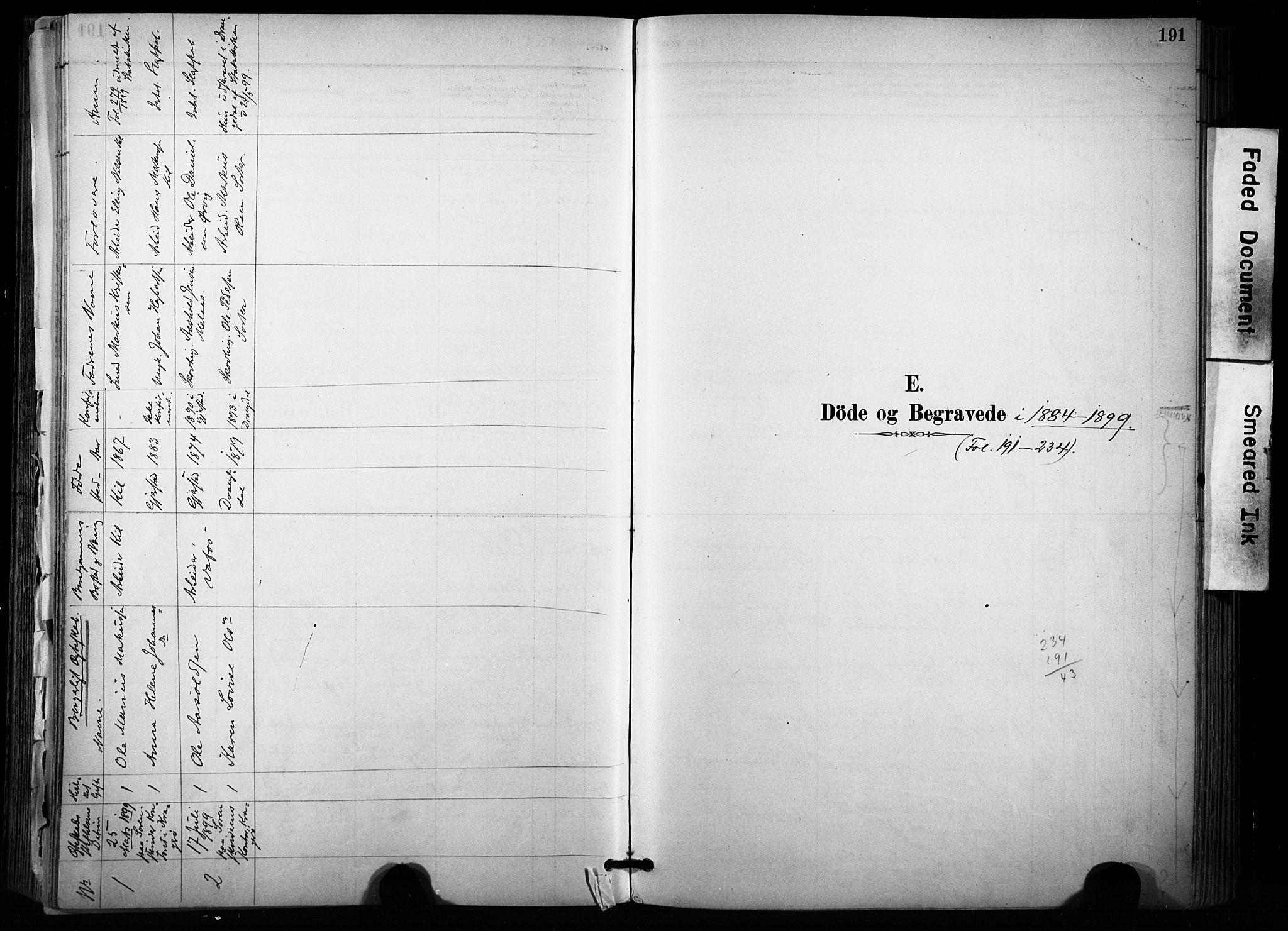 Sannidal kirkebøker, AV/SAKO-A-296/F/Fa/L0015: Ministerialbok nr. 15, 1884-1899, s. 191