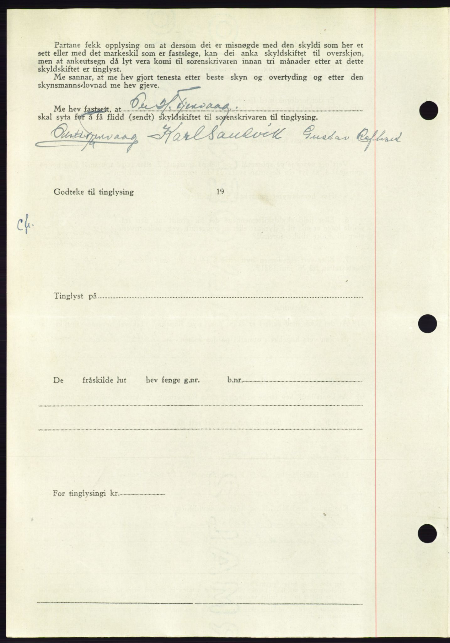 Søre Sunnmøre sorenskriveri, AV/SAT-A-4122/1/2/2C/L0084: Pantebok nr. 10A, 1949-1949, Dagboknr: 1065/1949