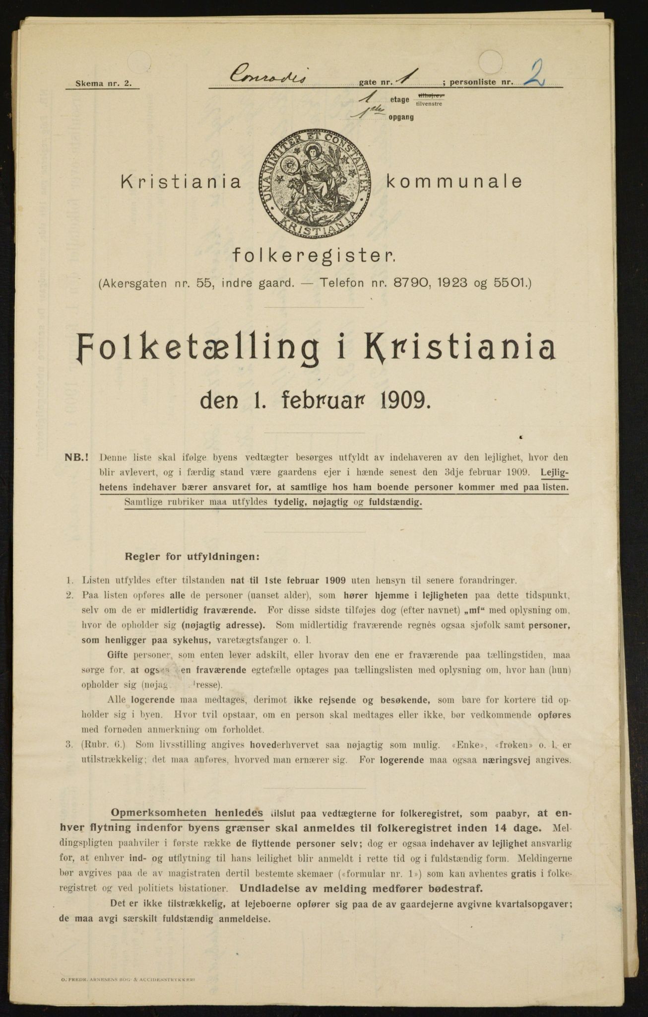 OBA, Kommunal folketelling 1.2.1909 for Kristiania kjøpstad, 1909, s. 12039