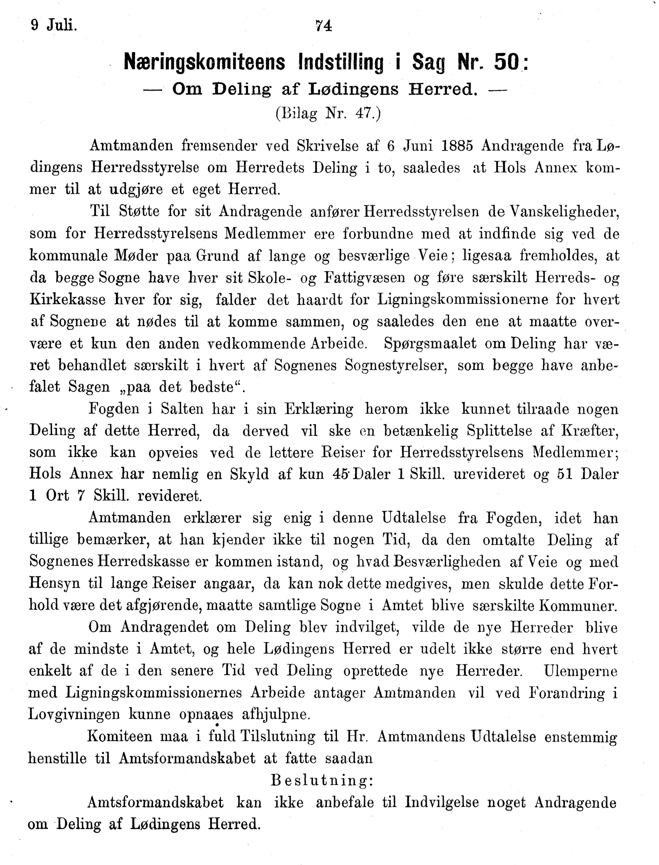 Nordland Fylkeskommune. Fylkestinget, AIN/NFK-17/176/A/Ac/L0014: Fylkestingsforhandlinger 1881-1885, 1881-1885