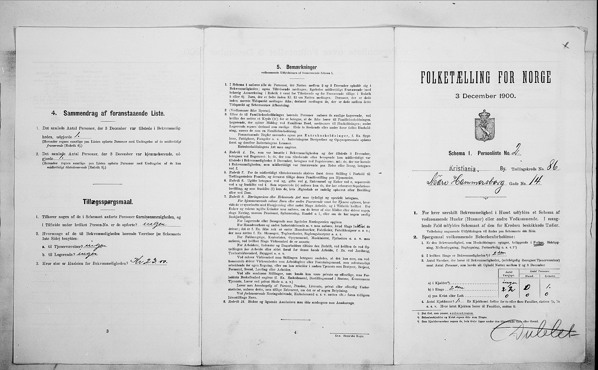 SAO, Folketelling 1900 for 0301 Kristiania kjøpstad, 1900, s. 62848