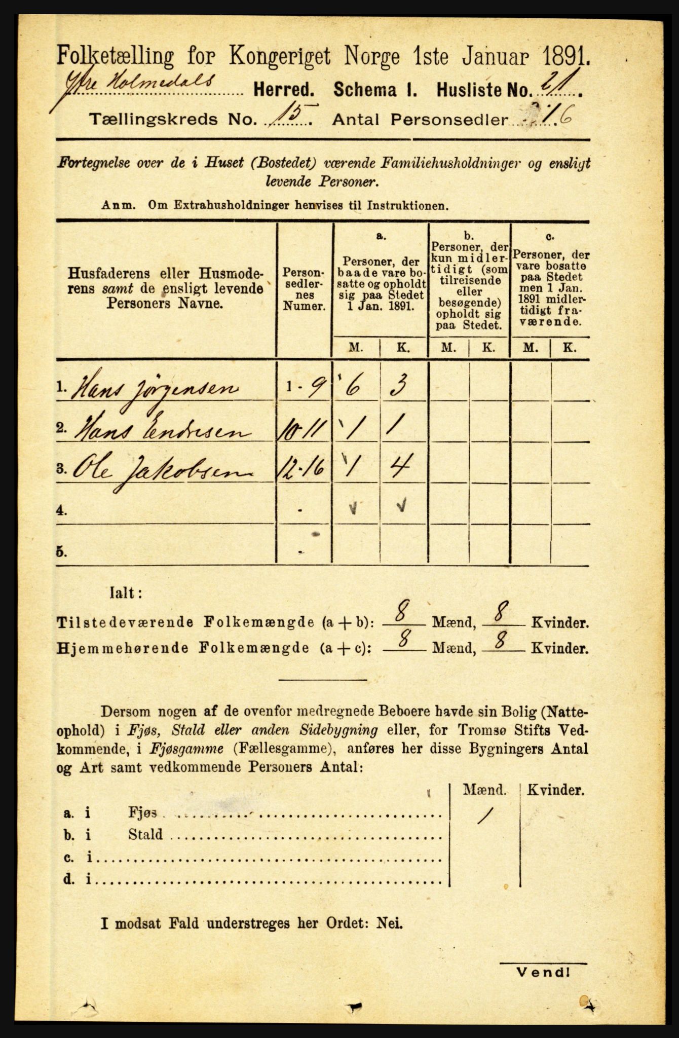 RA, Folketelling 1891 for 1429 Ytre Holmedal herred, 1891, s. 3977