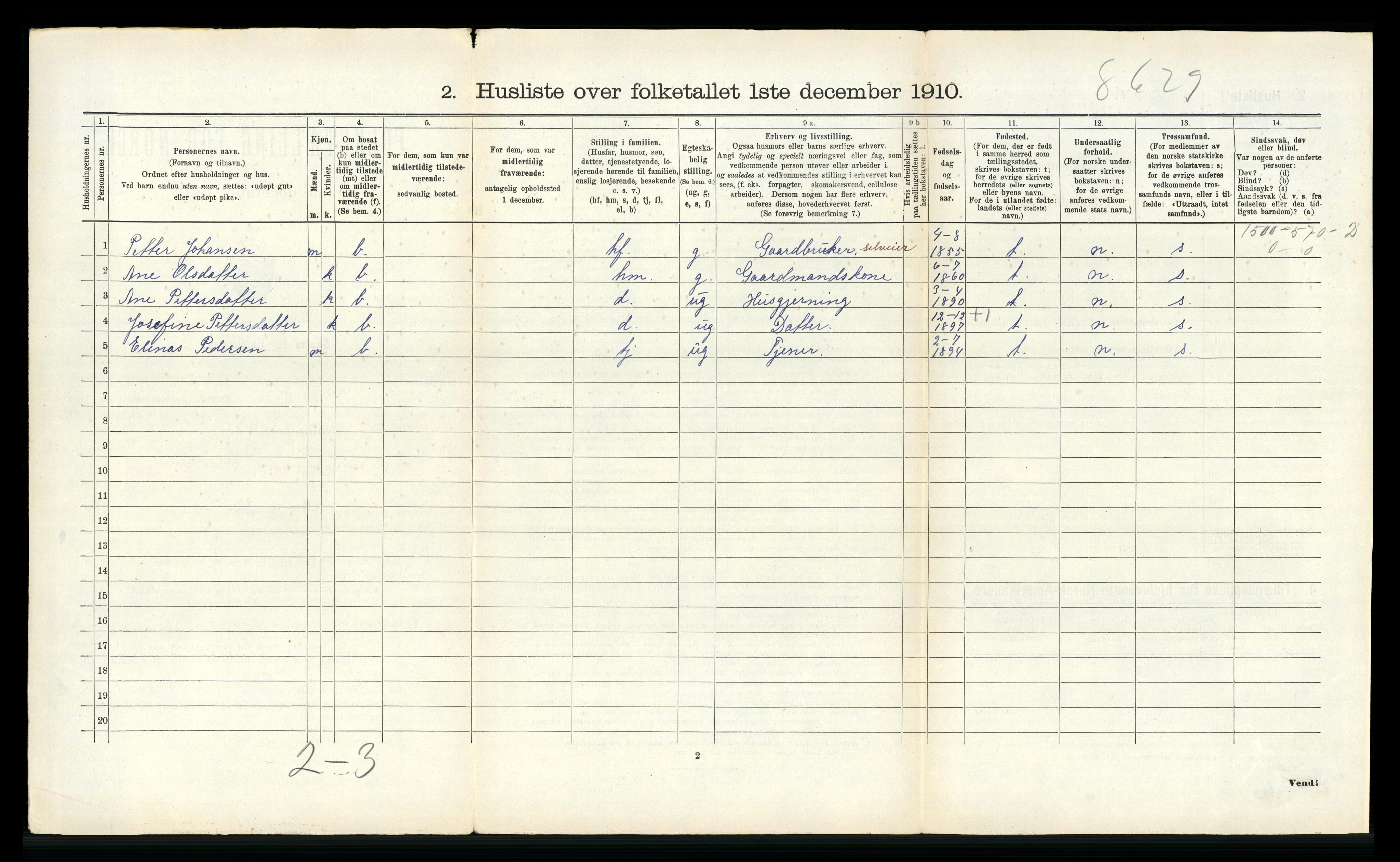 RA, Folketelling 1910 for 1833 Mo herred, 1910, s. 1722