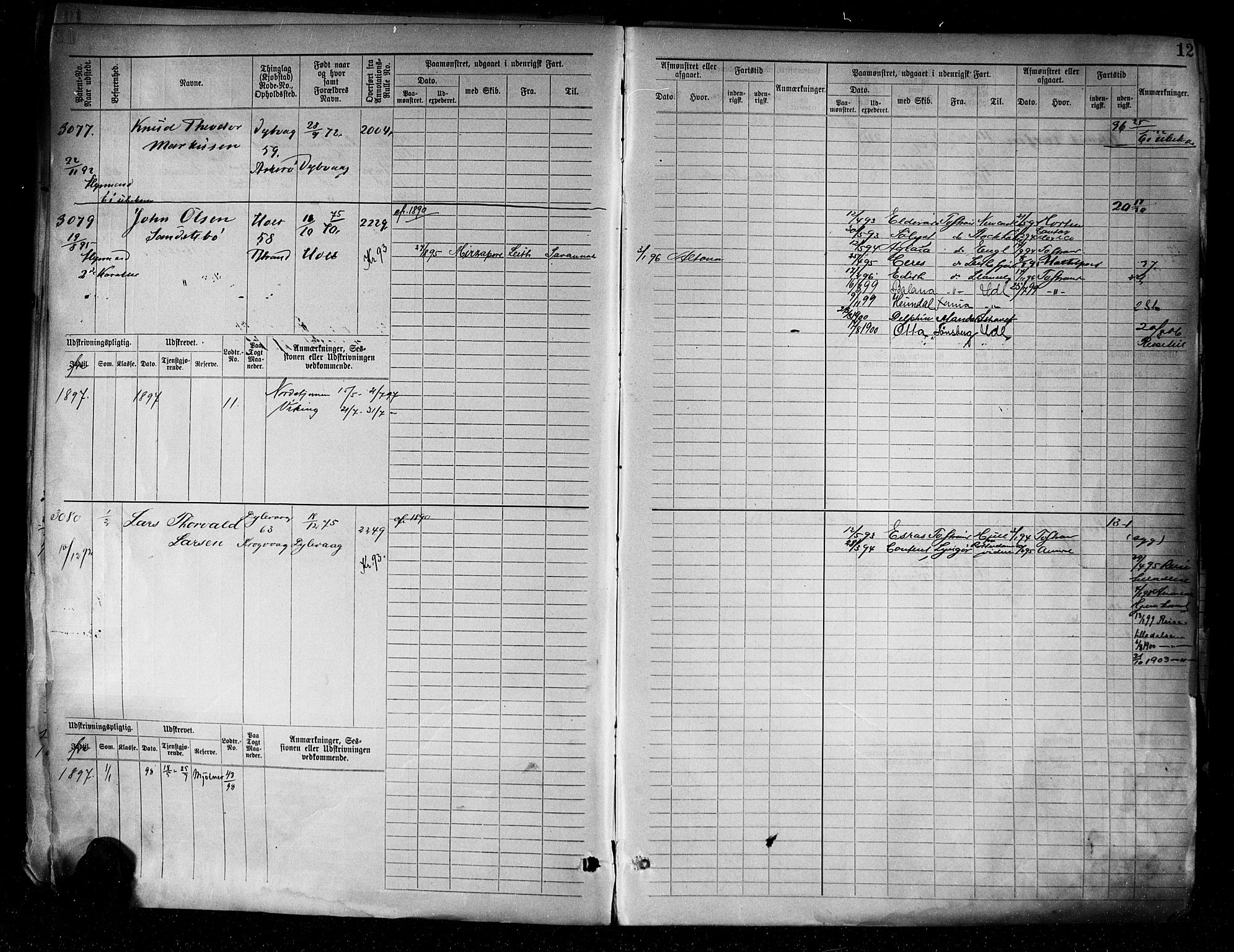 Tvedestrand mønstringskrets, AV/SAK-2031-0011/F/Fb/L0005: Hovedrulle A nr 3057-3817, R-6, 1890-1920, s. 14