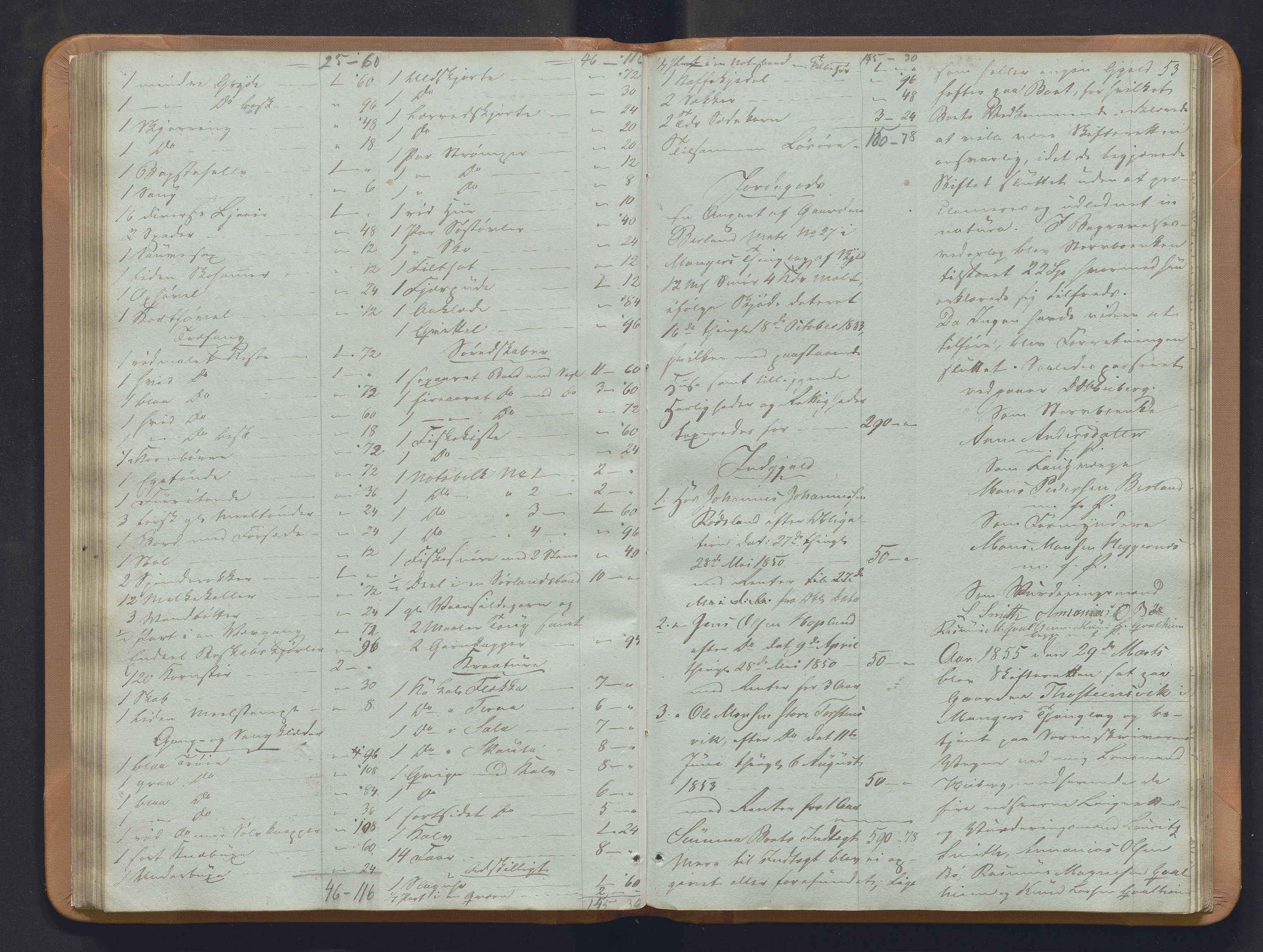Nordhordland sorenskrivar, SAB/A-2901/1/H/Hb/L0018: Registreringsprotokollar, 1853-1856, s. 53