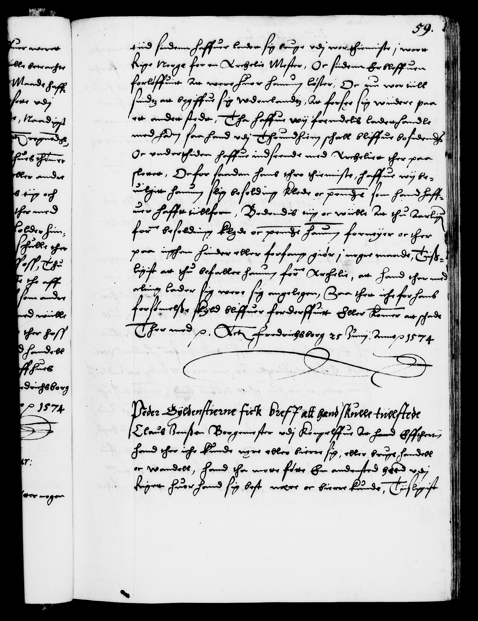 Danske Kanselli 1572-1799, AV/RA-EA-3023/F/Fc/Fca/Fcab/L0001: Norske tegnelser (mikrofilm), 1572-1588, s. 59a