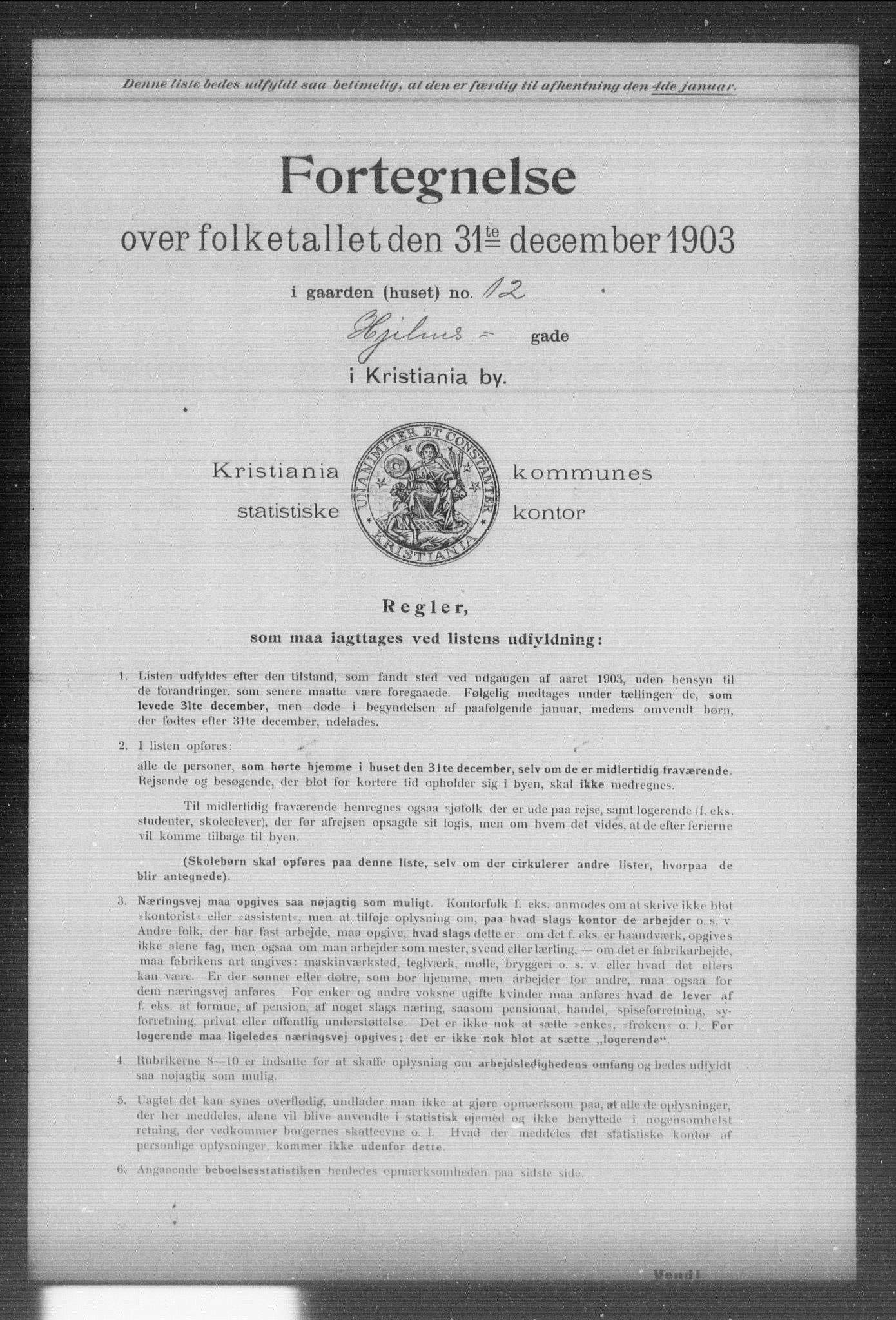 OBA, Kommunal folketelling 31.12.1903 for Kristiania kjøpstad, 1903, s. 7897