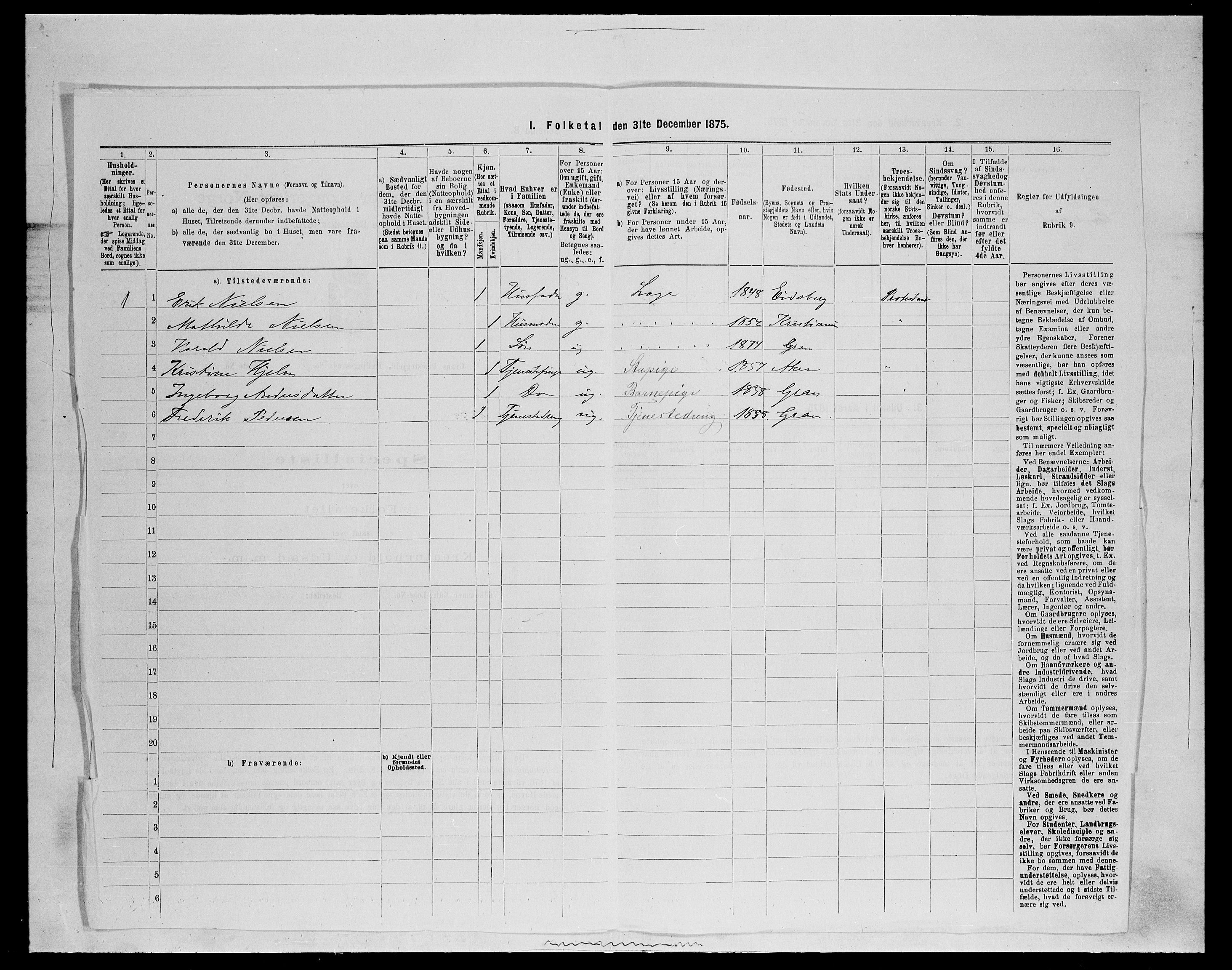 SAH, Folketelling 1875 for 0534P Gran prestegjeld, 1875, s. 1019