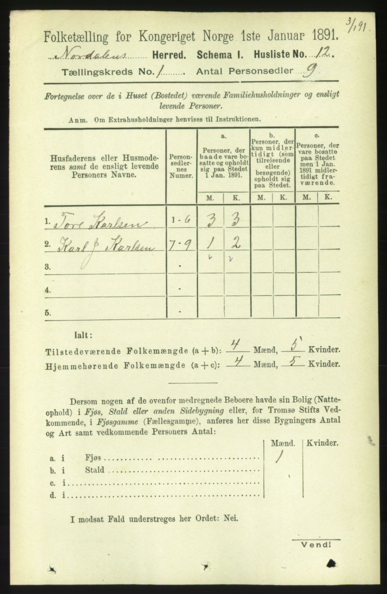 RA, Folketelling 1891 for 1524 Norddal herred, 1891, s. 41