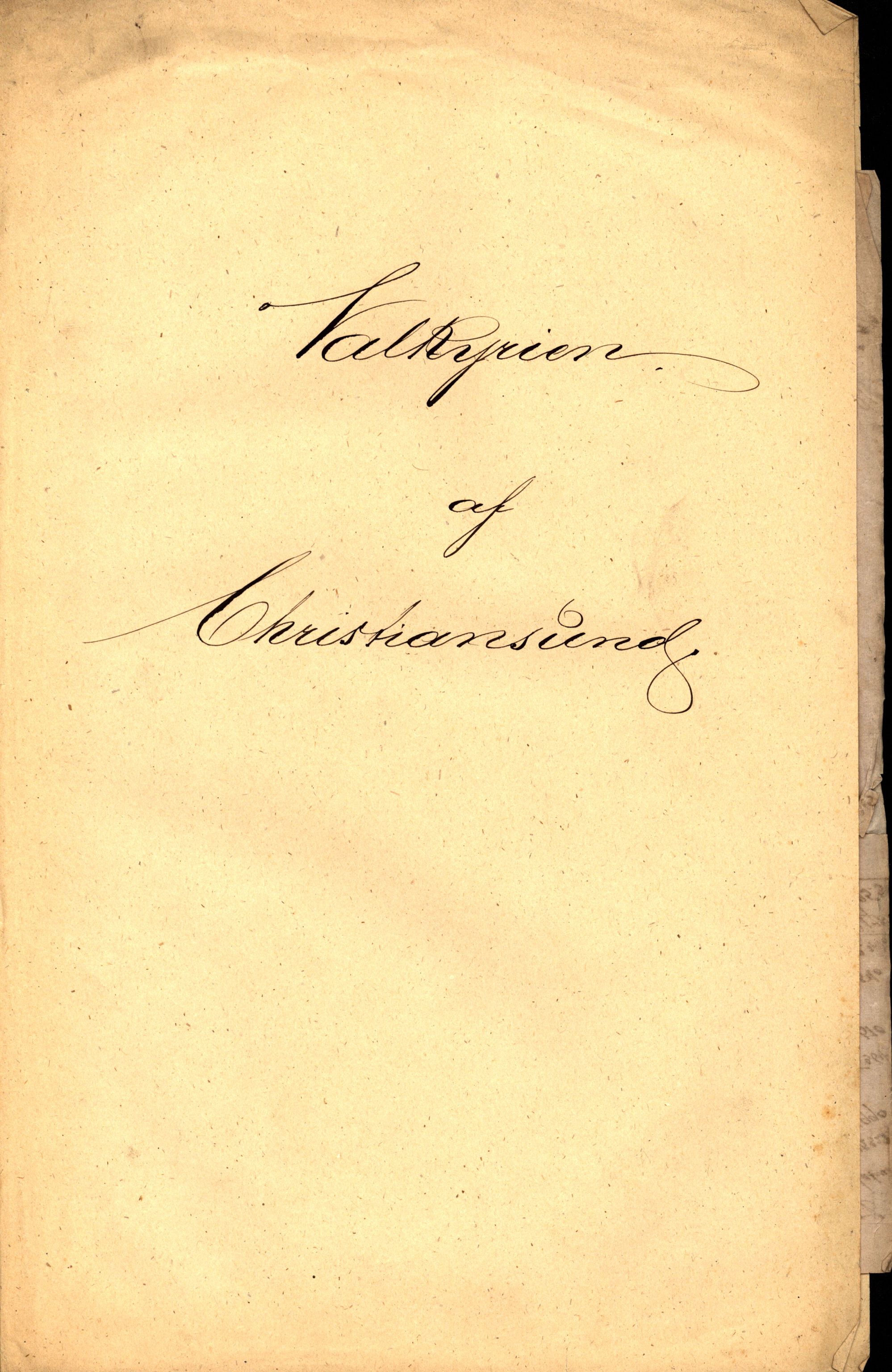 Pa 63 - Østlandske skibsassuranceforening, VEMU/A-1079/G/Ga/L0005/0005: Havaridokumenter / Valkyrien, 1873