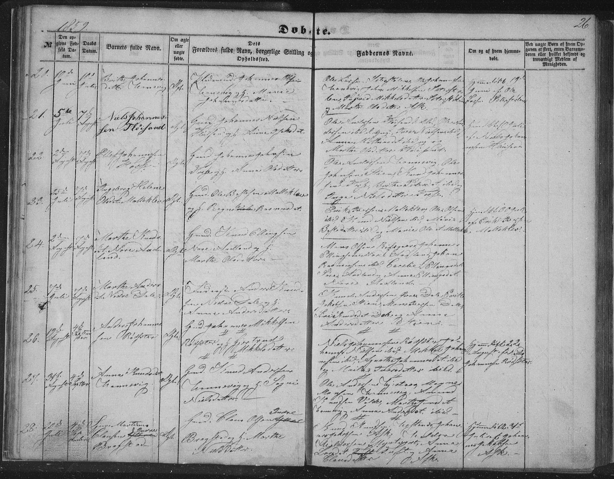 Alversund Sokneprestembete, AV/SAB-A-73901/H/Ha/Hab: Klokkerbok nr. C 1, 1851-1866, s. 26