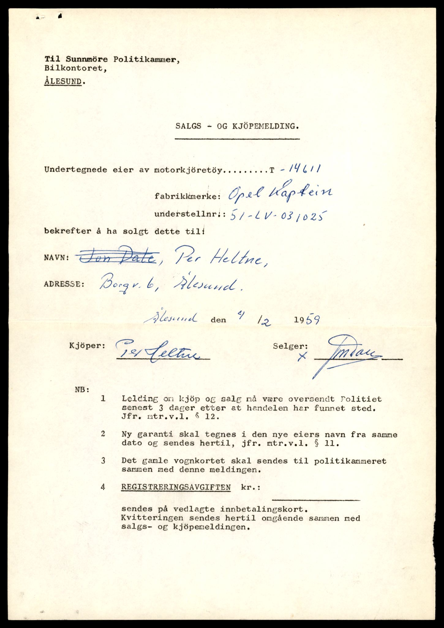 Møre og Romsdal vegkontor - Ålesund trafikkstasjon, AV/SAT-A-4099/F/Fe/L0047: Registreringskort for kjøretøy T 14580 - T 14720, 1927-1998, s. 851