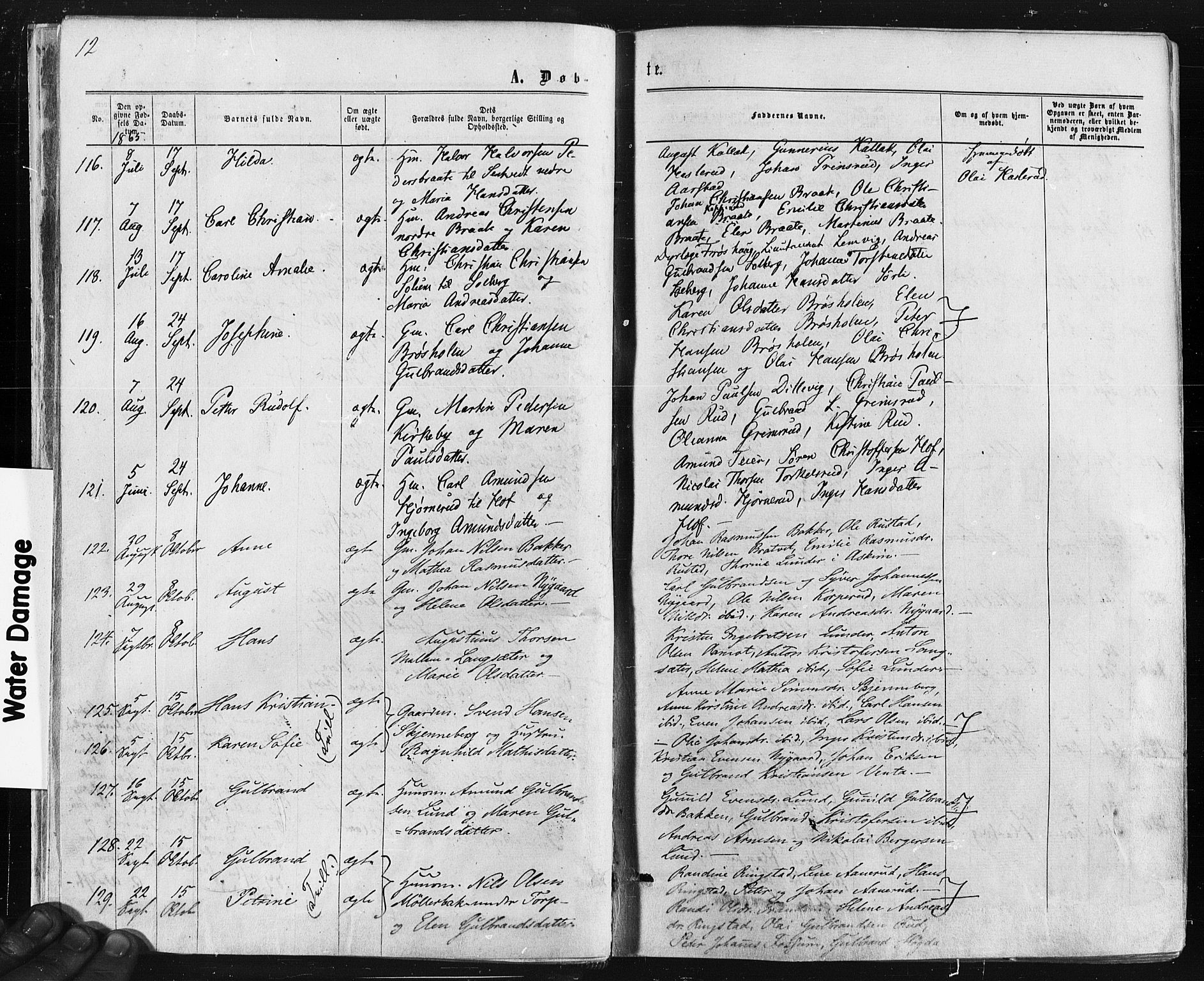 Trøgstad prestekontor Kirkebøker, AV/SAO-A-10925/F/Fa/L0009: Ministerialbok nr. I 9, 1865-1877, s. 12