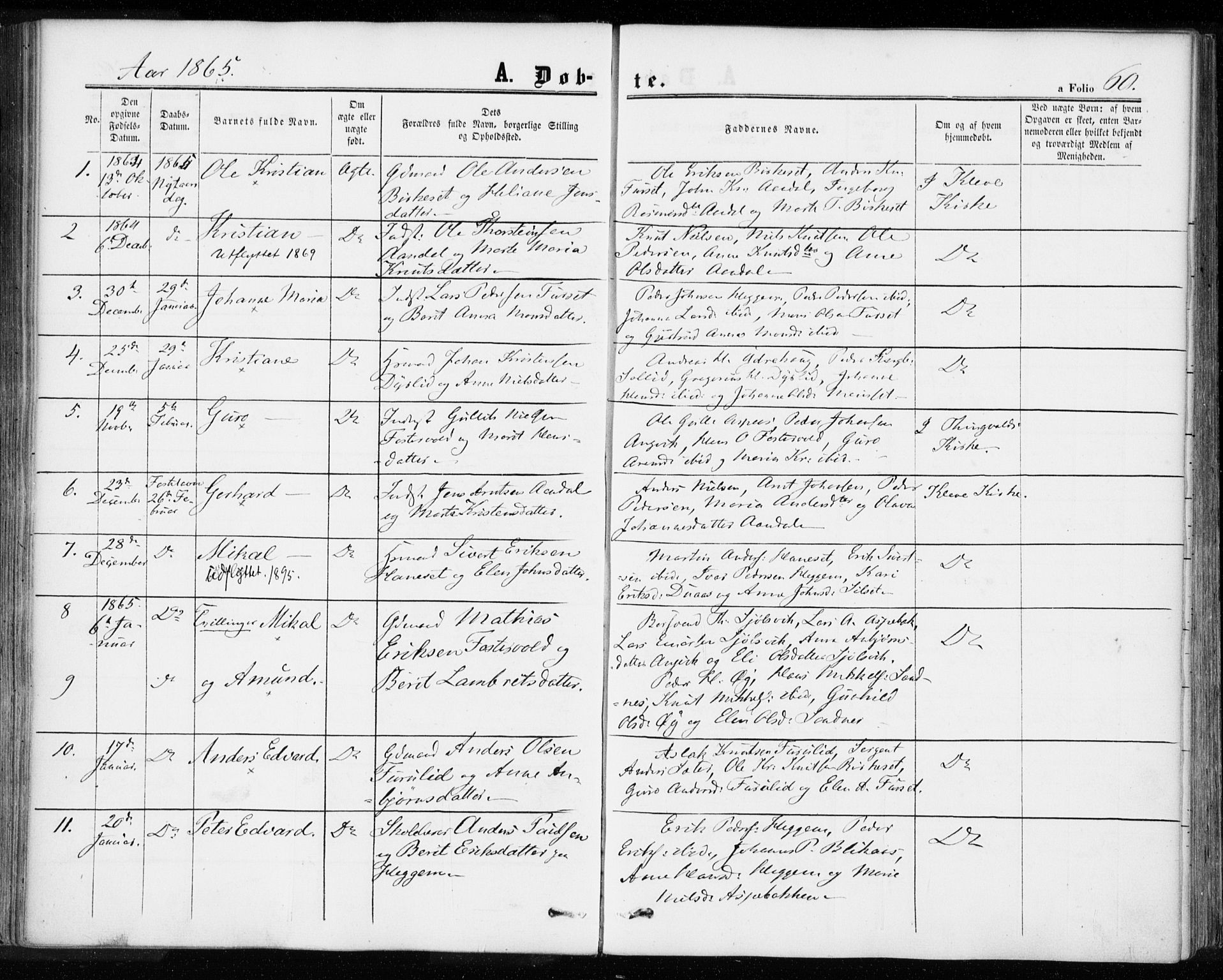 Ministerialprotokoller, klokkerbøker og fødselsregistre - Møre og Romsdal, AV/SAT-A-1454/584/L0965: Ministerialbok nr. 584A05, 1857-1868, s. 60