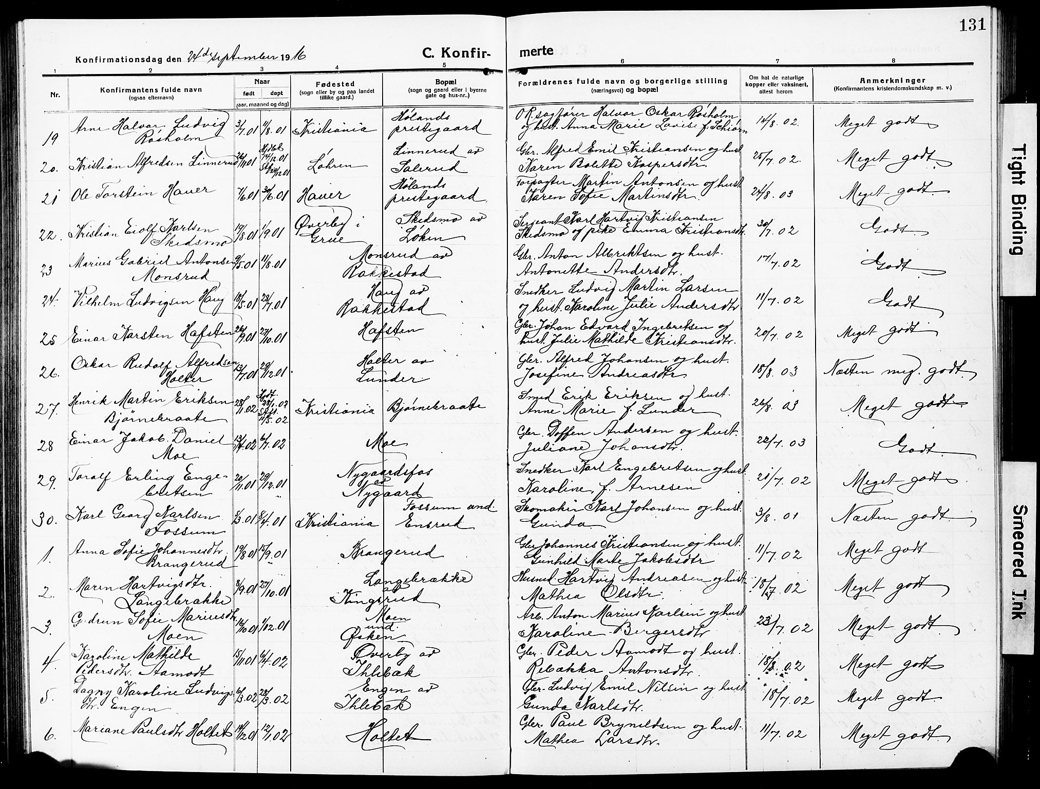 Høland prestekontor Kirkebøker, AV/SAO-A-10346a/G/Ga/L0008: Klokkerbok nr. I 8, 1915-1929, s. 131