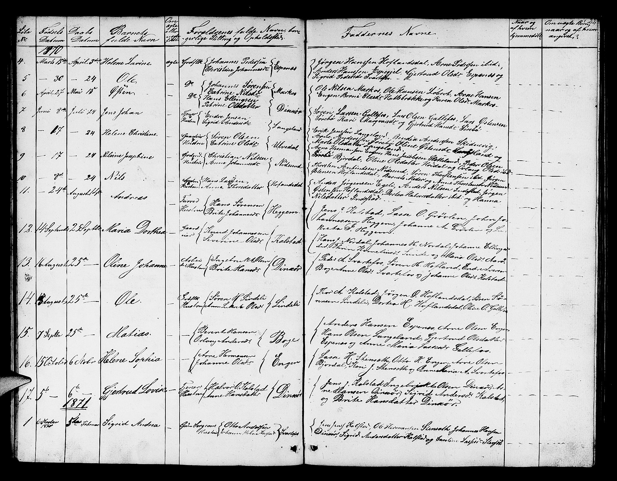 Fjaler sokneprestembete, AV/SAB-A-79801/H/Hab/Habd/L0001: Klokkerbok nr. D 1, 1854-1891, s. 22