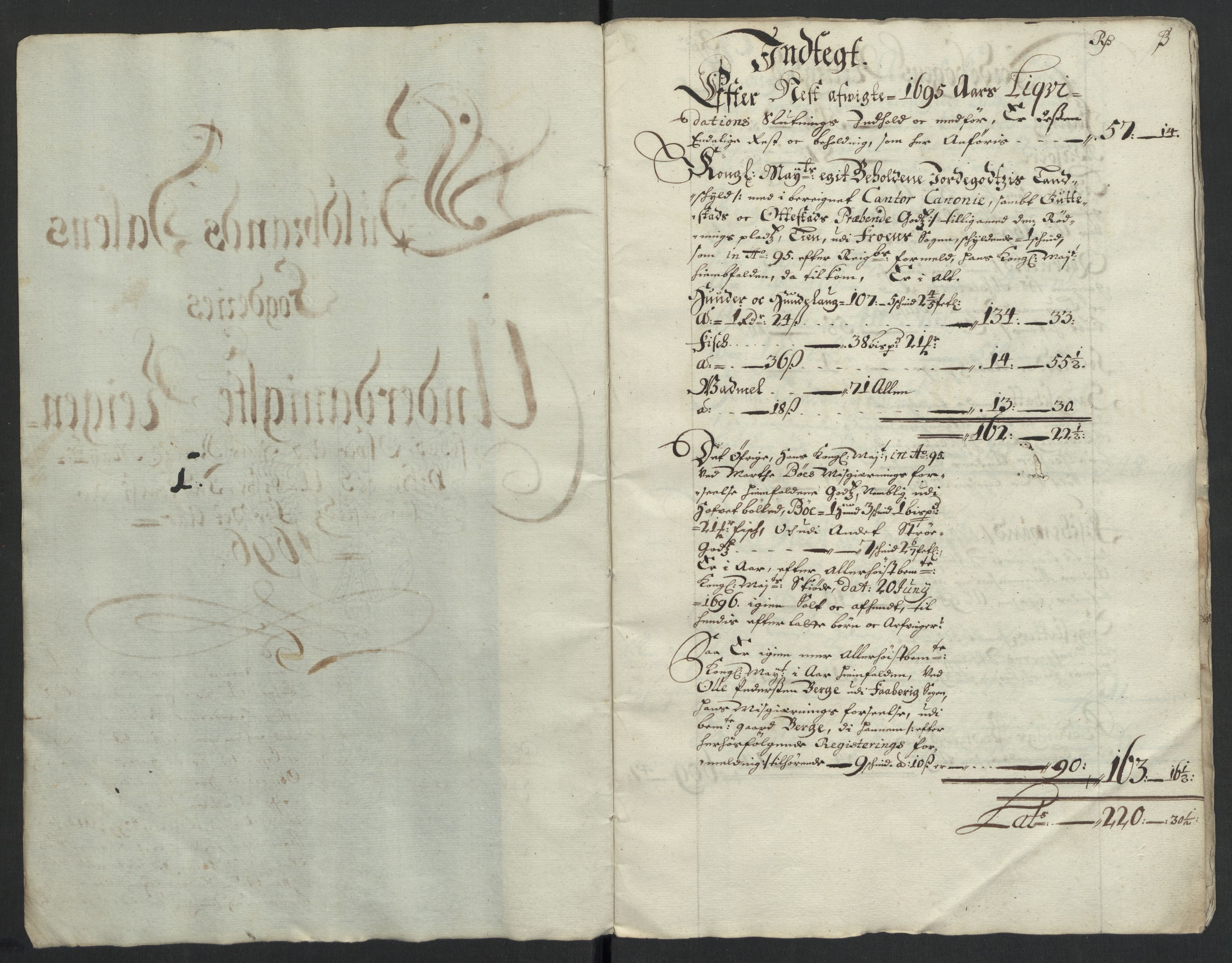 Rentekammeret inntil 1814, Reviderte regnskaper, Fogderegnskap, RA/EA-4092/R17/L1170: Fogderegnskap Gudbrandsdal, 1696-1697, s. 4