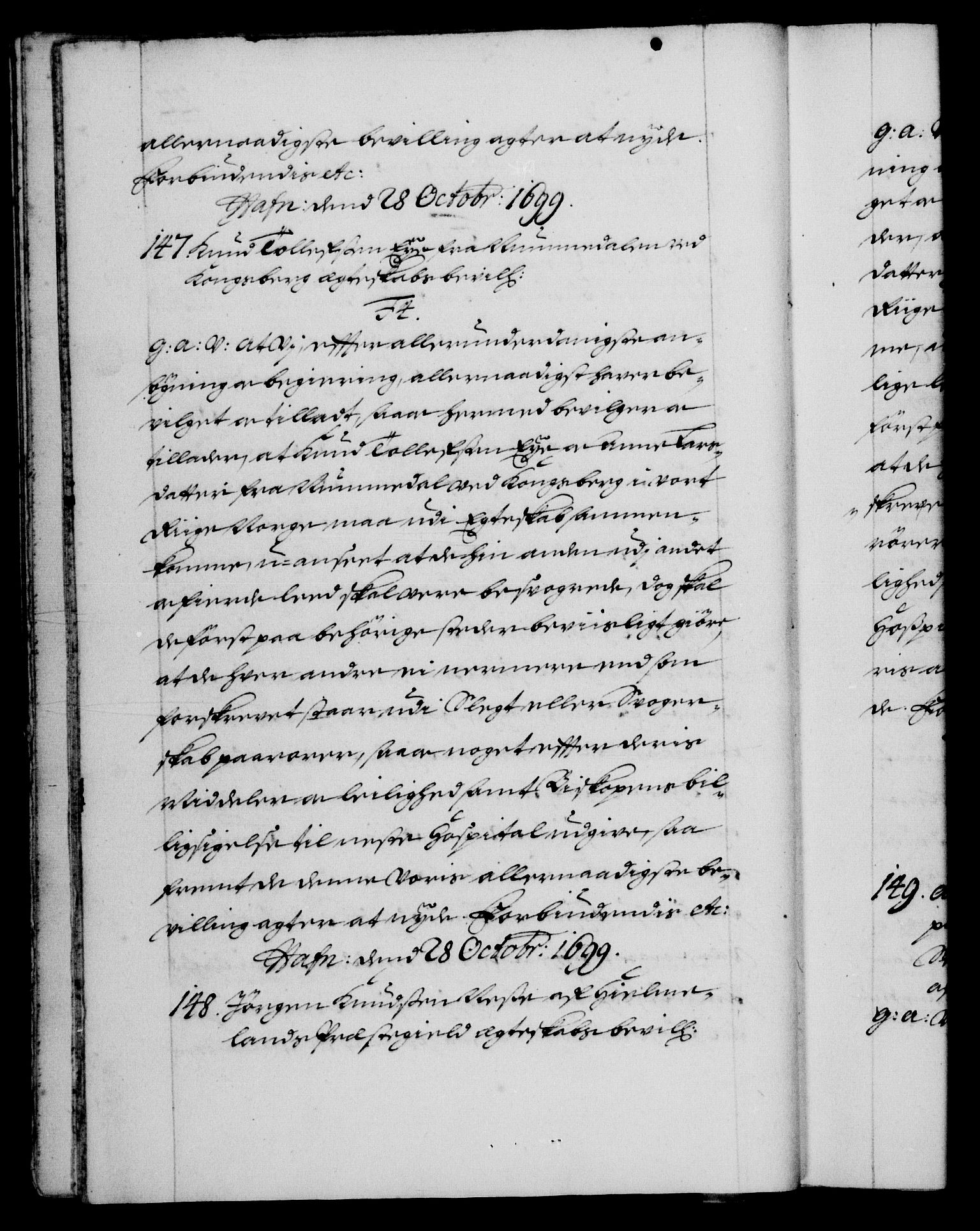 Danske Kanselli 1572-1799, AV/RA-EA-3023/F/Fc/Fca/Fcaa/L0018: Norske registre, 1699-1703, s. 22b