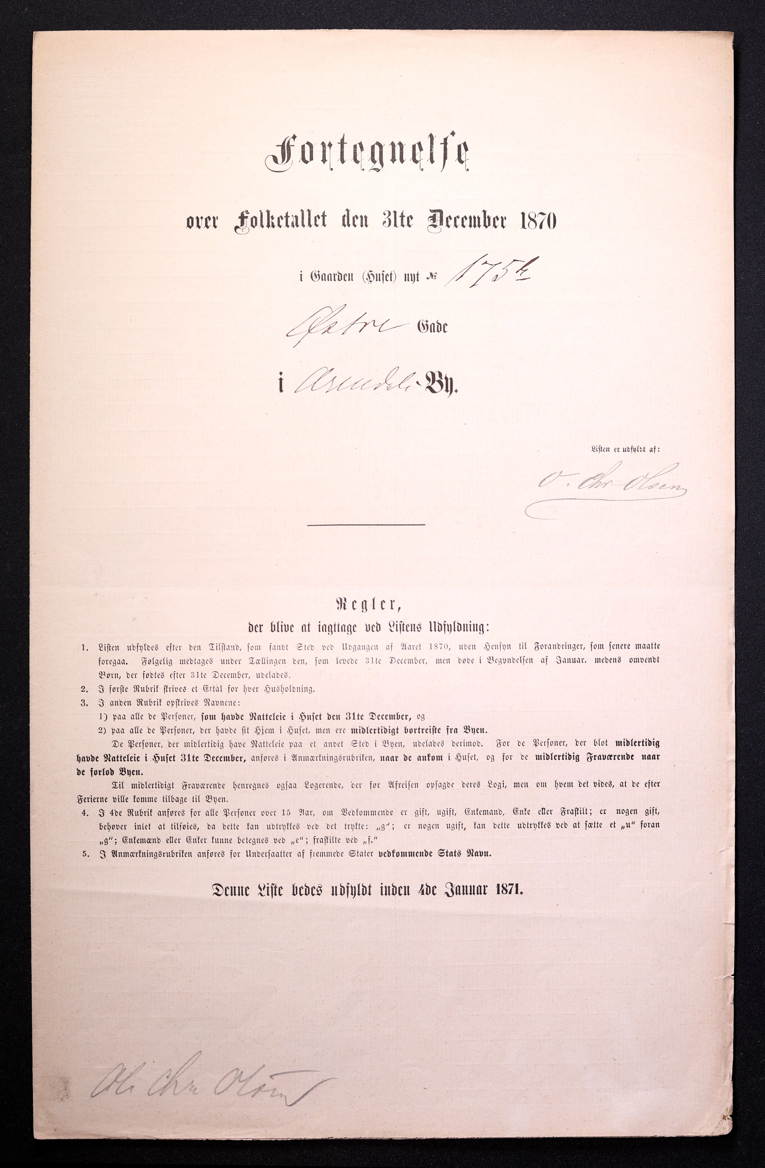 RA, Folketelling 1870 for 0903 Arendal kjøpstad, 1870, s. 444