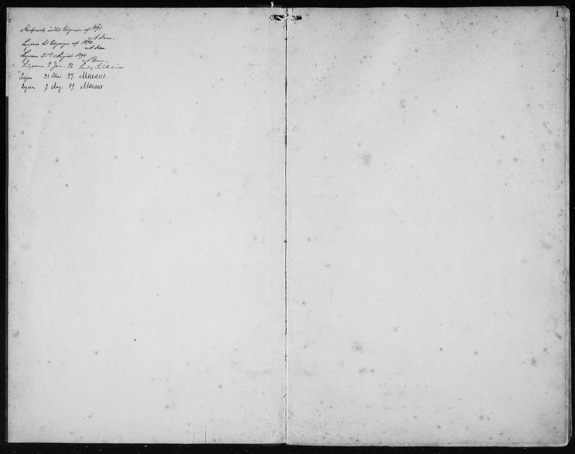 Manger sokneprestembete, SAB/A-76801/H/Hab: Klokkerbok nr. B 3, 1891-1907, s. 1