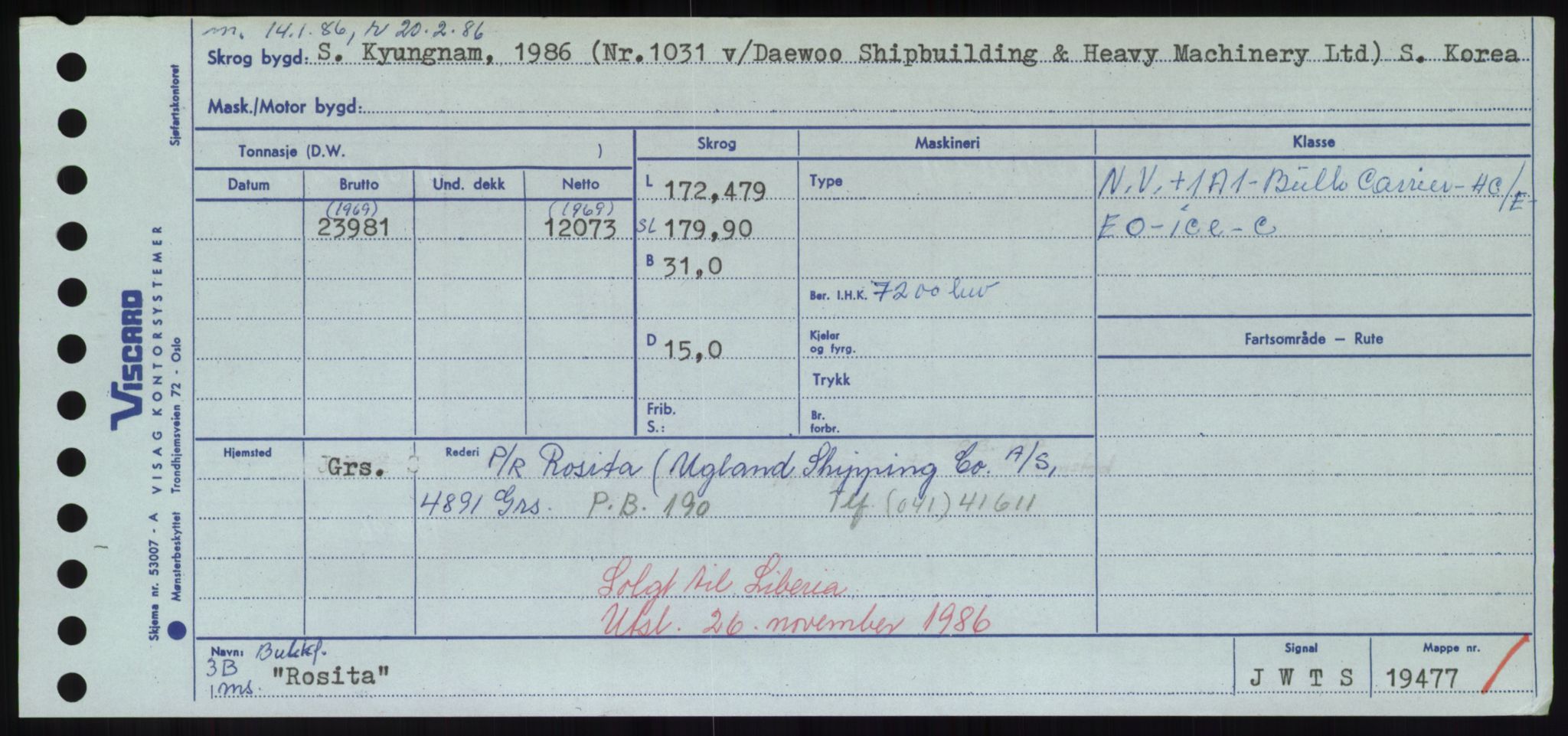 Sjøfartsdirektoratet med forløpere, Skipsmålingen, AV/RA-S-1627/H/Hd/L0031: Fartøy, Rju-Sam, s. 173