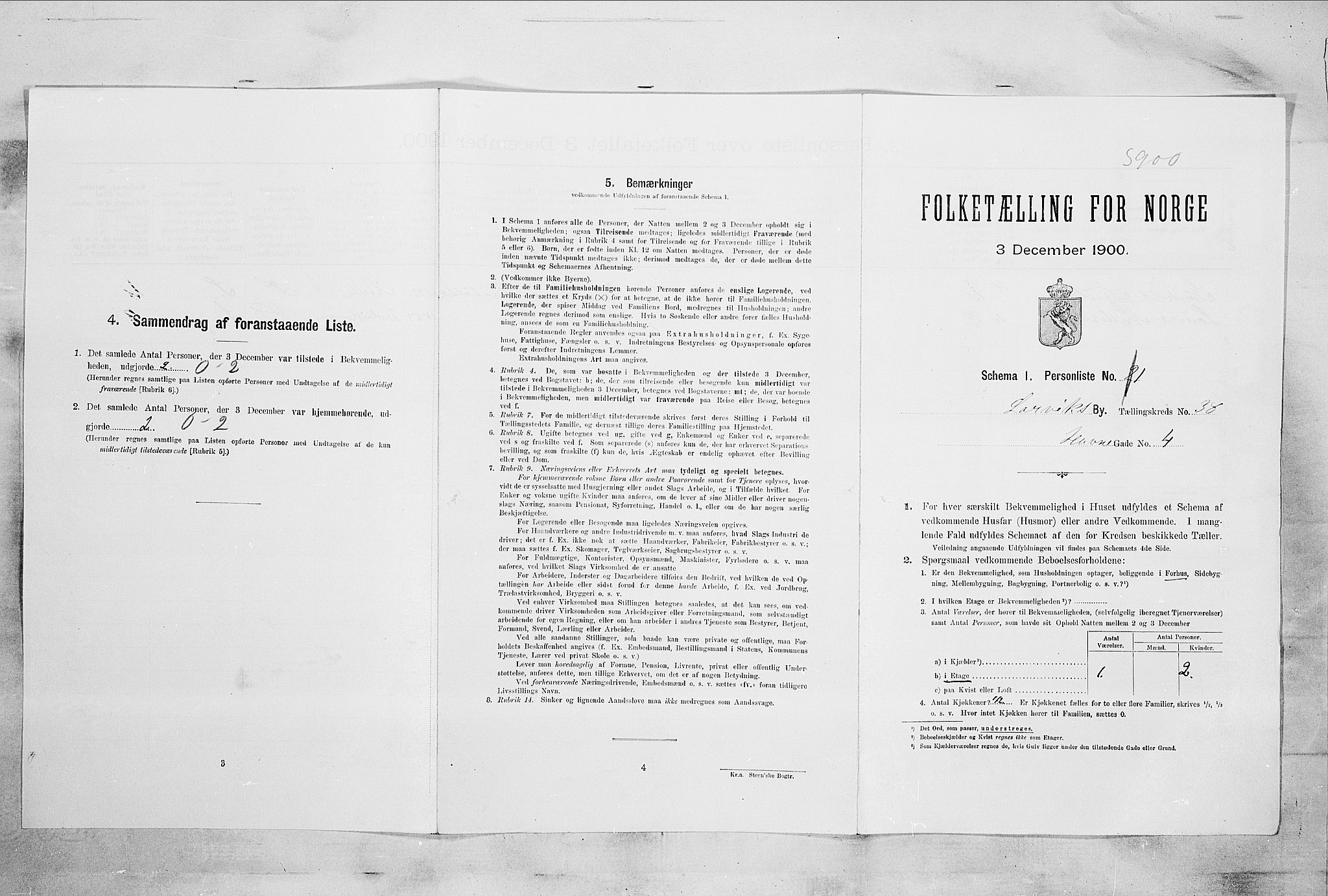 RA, Folketelling 1900 for 0707 Larvik kjøpstad, 1900, s. 5074
