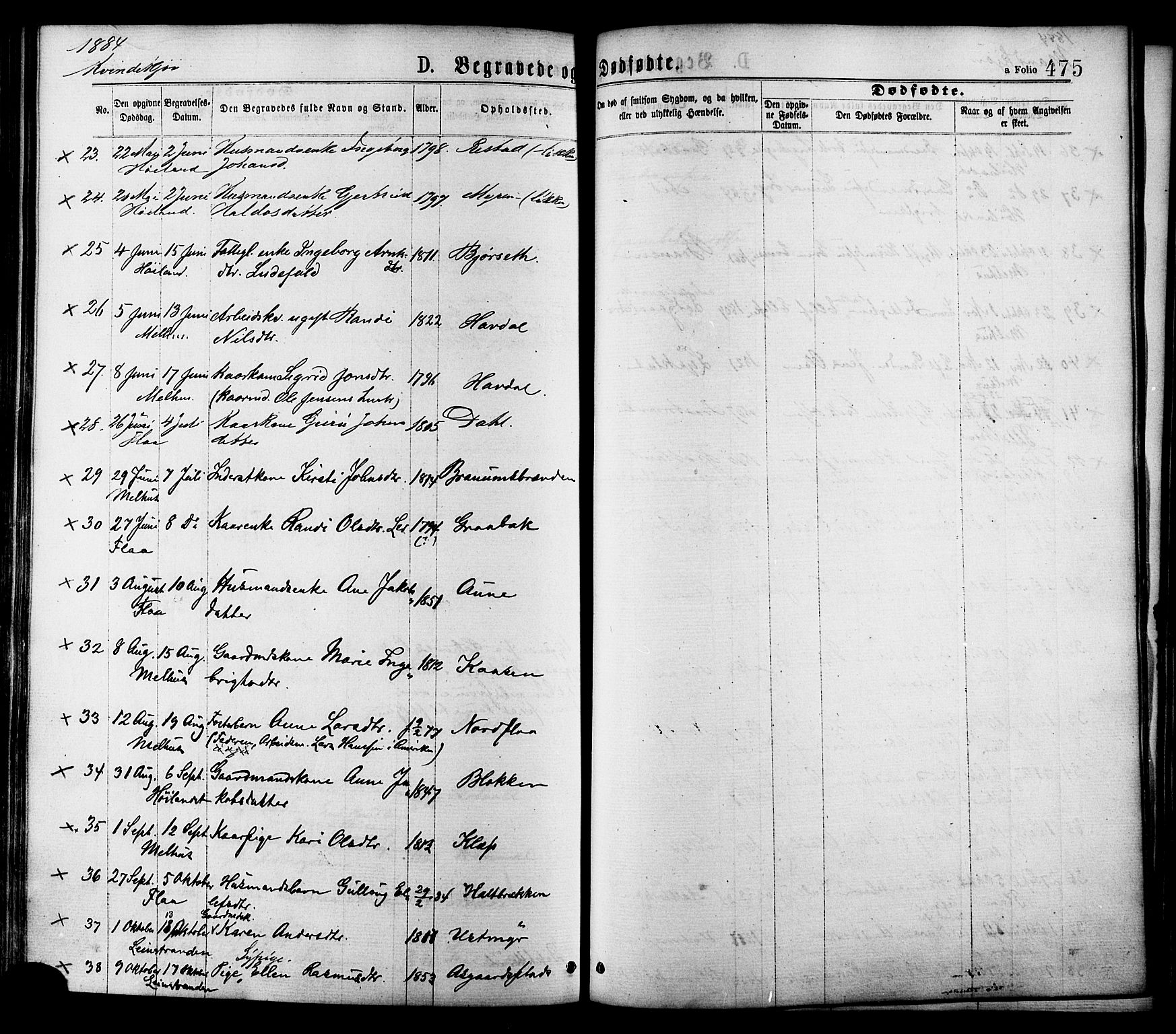 Ministerialprotokoller, klokkerbøker og fødselsregistre - Sør-Trøndelag, SAT/A-1456/691/L1079: Ministerialbok nr. 691A11, 1873-1886, s. 475