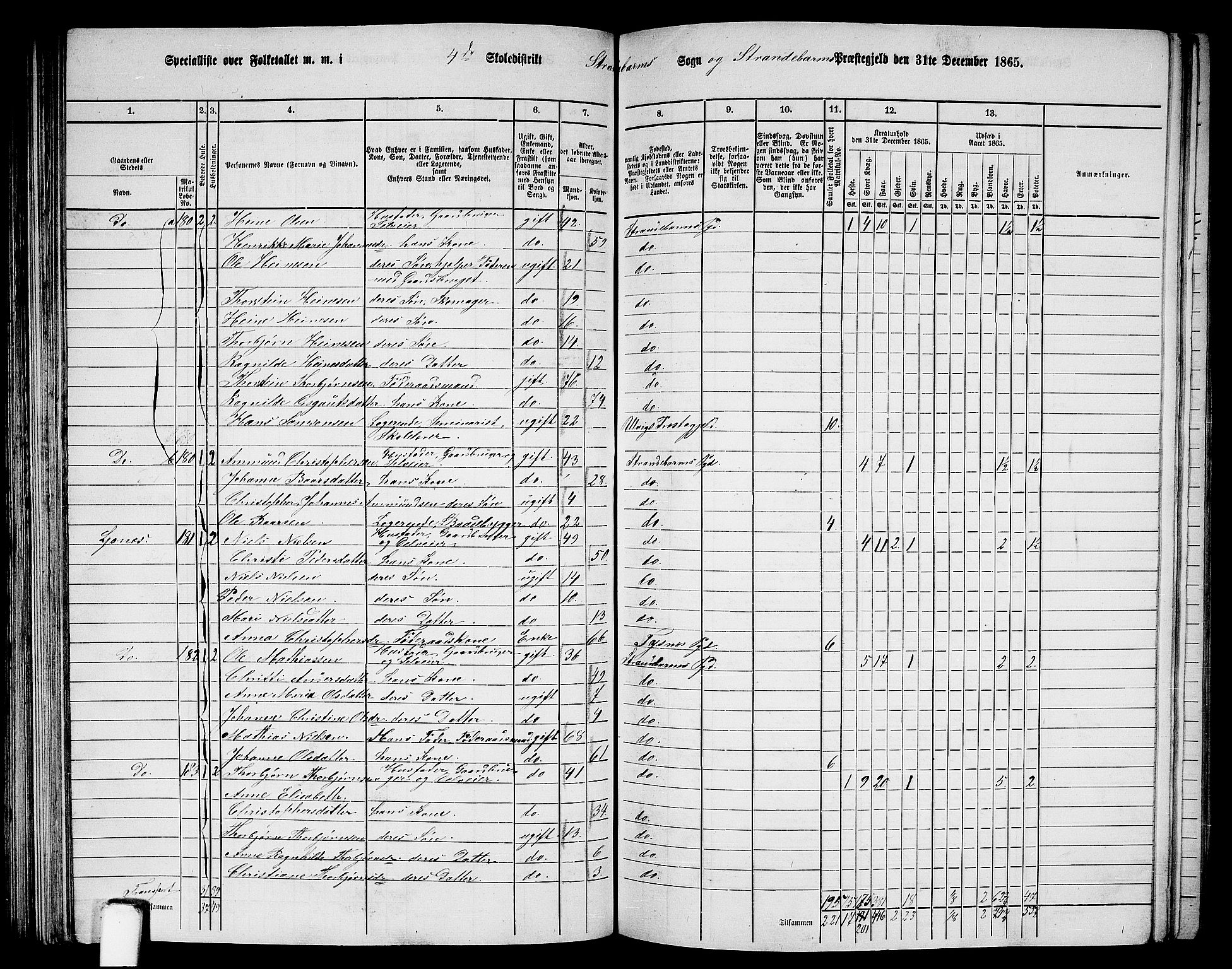 RA, Folketelling 1865 for 1226P Strandebarm prestegjeld, 1865, s. 94