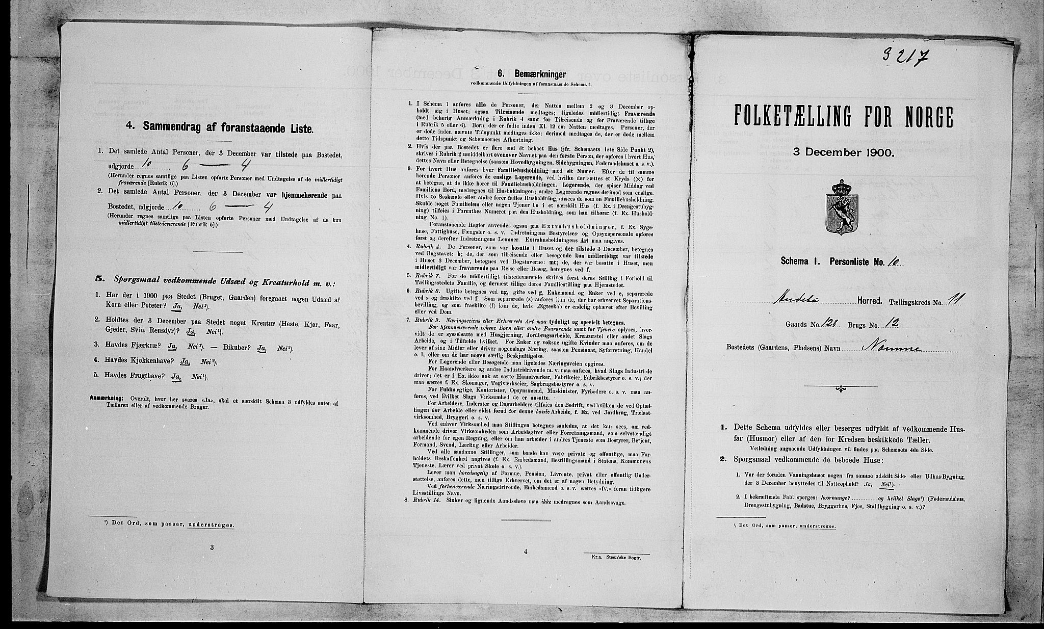 RA, Folketelling 1900 for 0719 Andebu herred, 1900, s. 1038