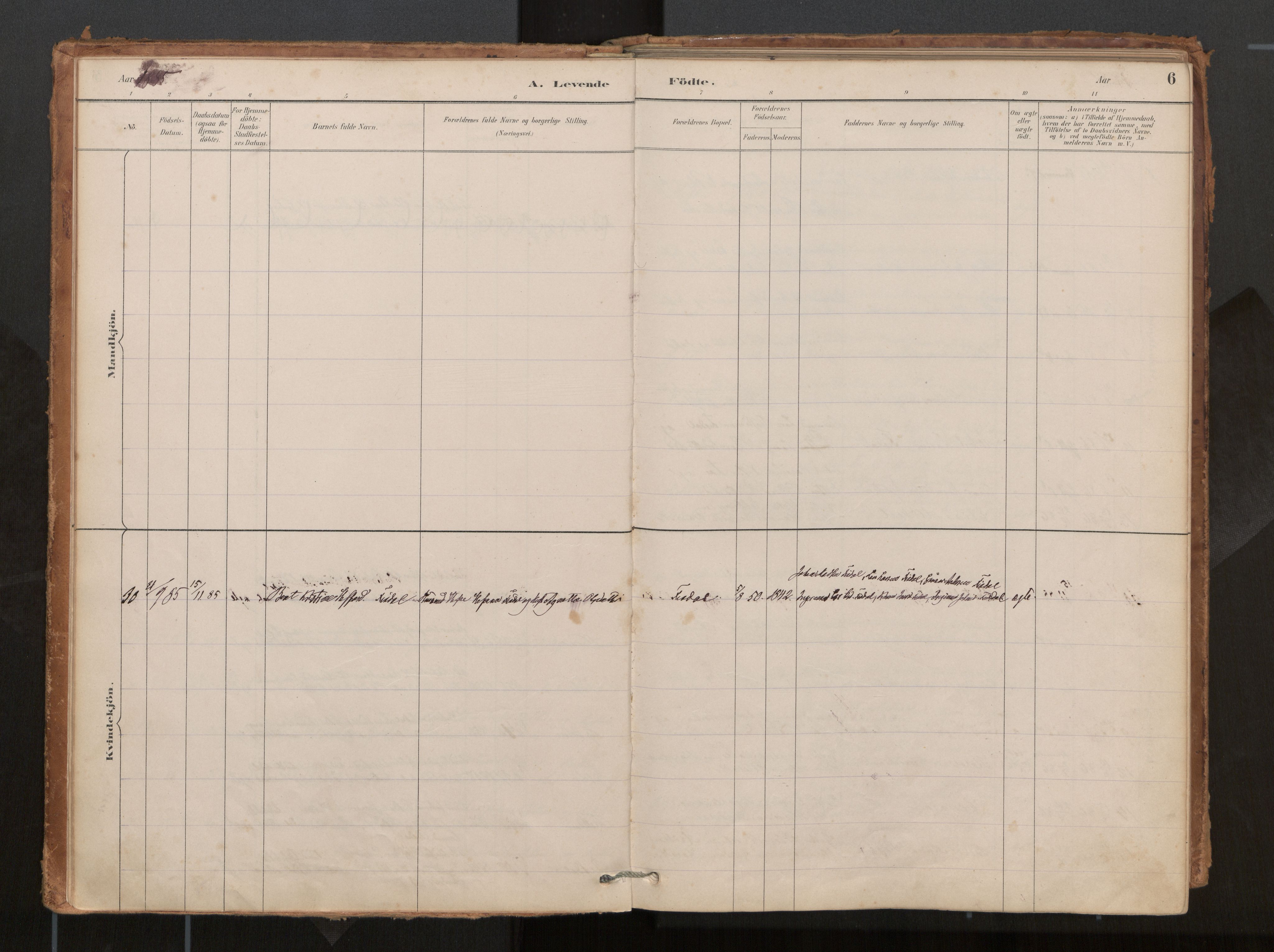 Ministerialprotokoller, klokkerbøker og fødselsregistre - Møre og Romsdal, AV/SAT-A-1454/540/L0540a: Ministerialbok nr. 540A02, 1884-1908, s. 6