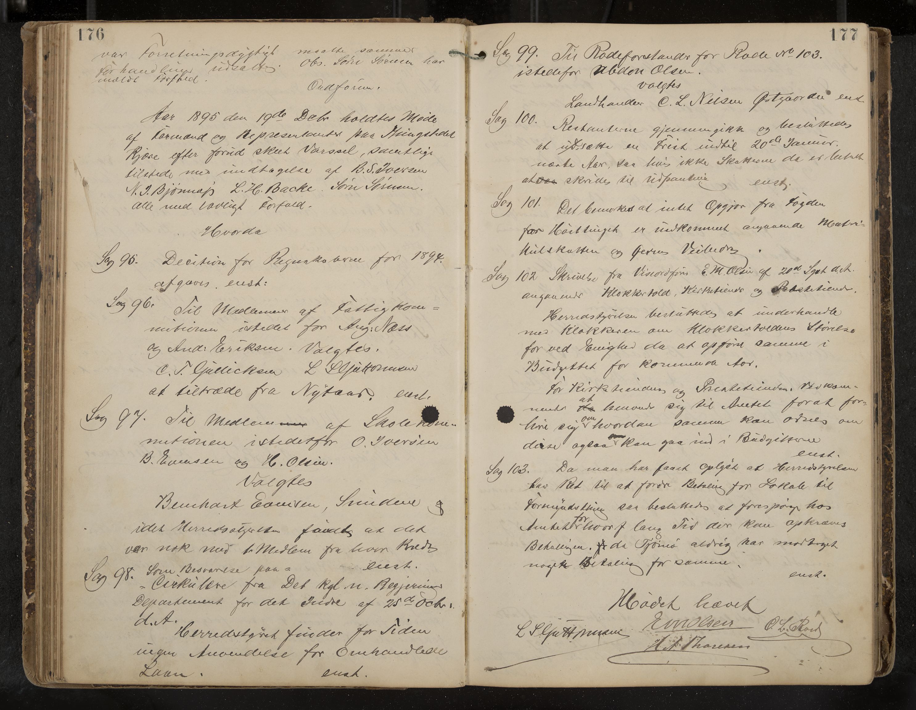 Tjøme formannskap og sentraladministrasjon, IKAK/0723021-1/A/L0003: Møtebok, 1886-1915, s. 176-177