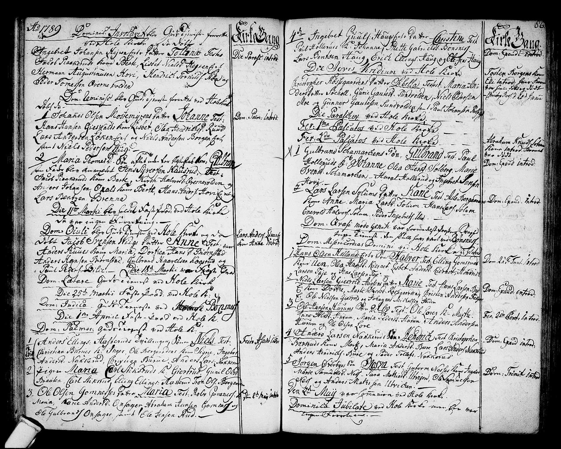 Hole kirkebøker, SAKO/A-228/F/Fa/L0002: Ministerialbok nr. I 2, 1766-1814, s. 86