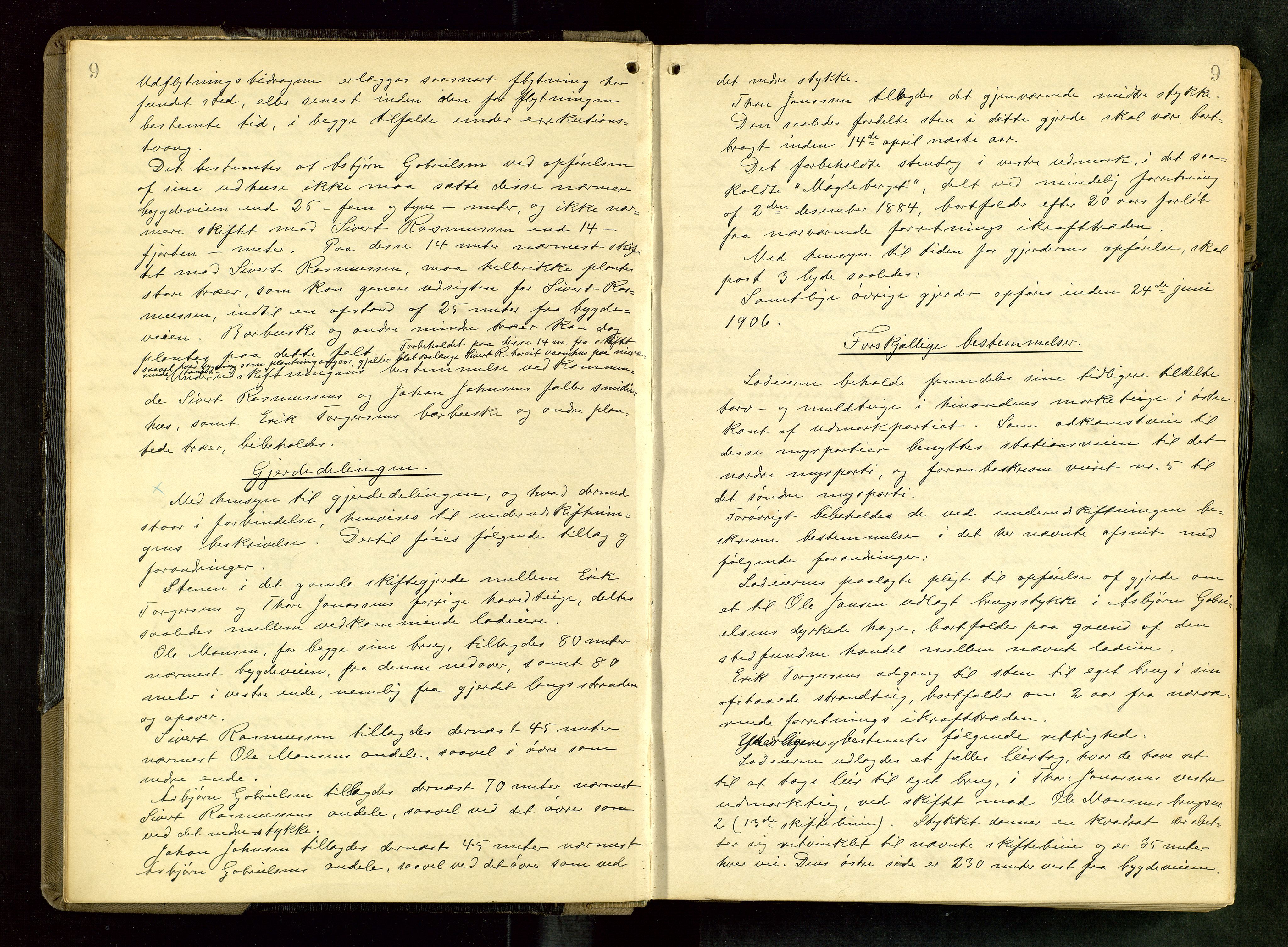 Rogaland jordskifterett, AV/SAST-A-102426/Oa/L0064: Forhandlingsprotokoll, 1905-1908, s. 9