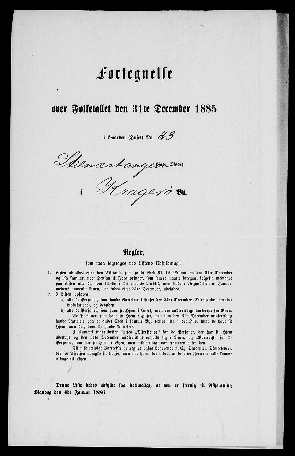 SAKO, Folketelling 1885 for 0801 Kragerø kjøpstad, 1885, s. 48