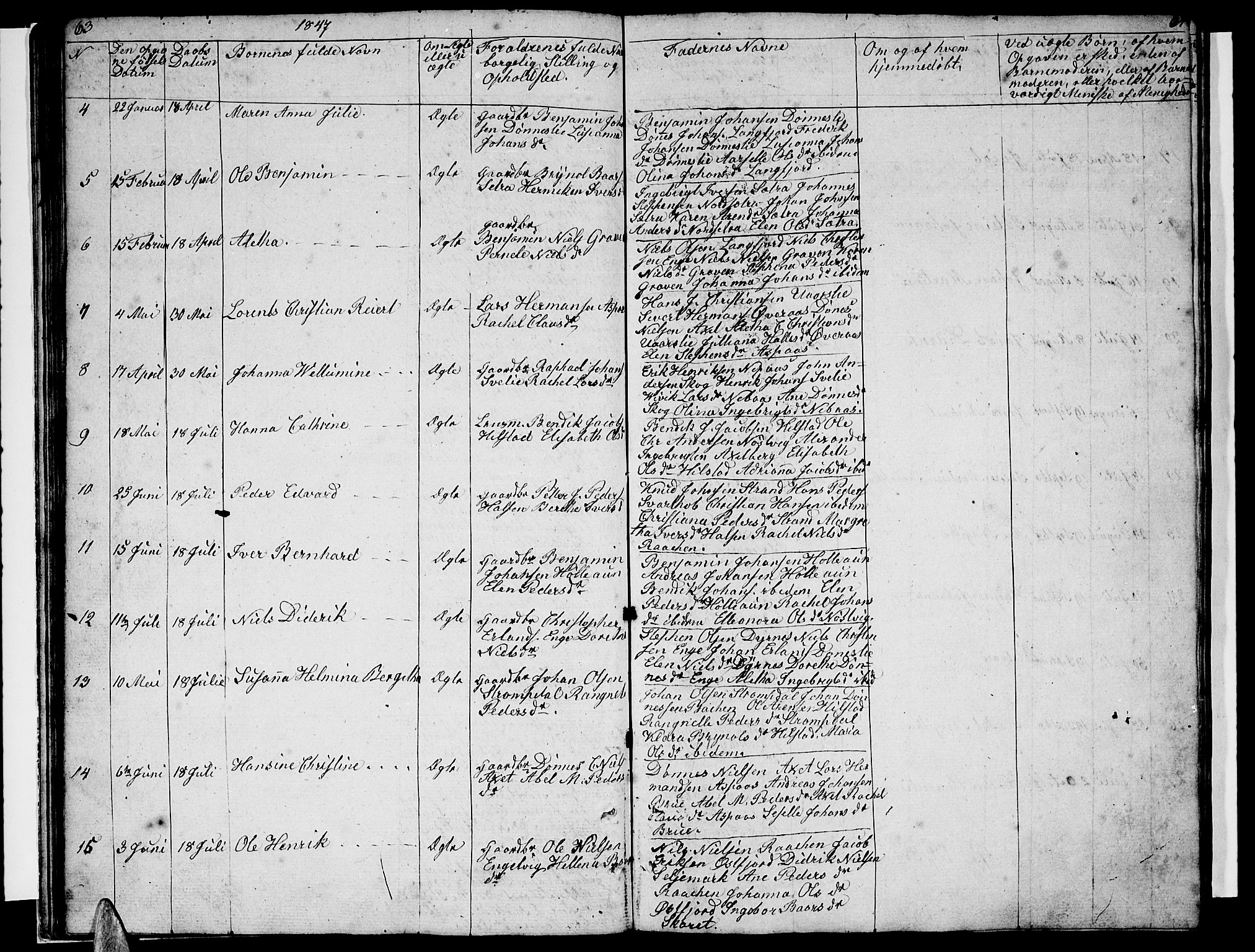Ministerialprotokoller, klokkerbøker og fødselsregistre - Nordland, AV/SAT-A-1459/814/L0228: Klokkerbok nr. 814C01, 1838-1858, s. 63-64