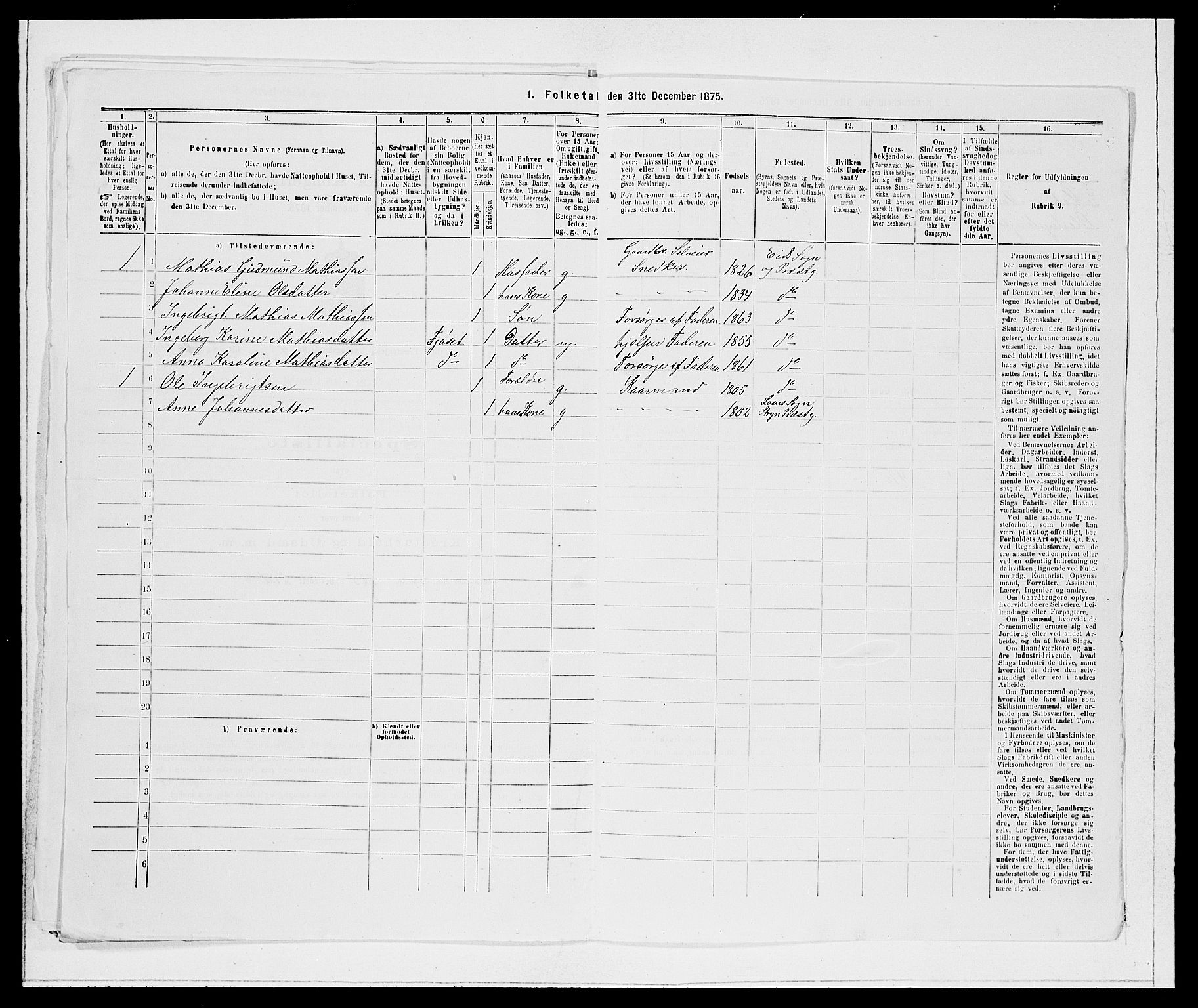 SAB, Folketelling 1875 for 1443P Eid prestegjeld, 1875, s. 437