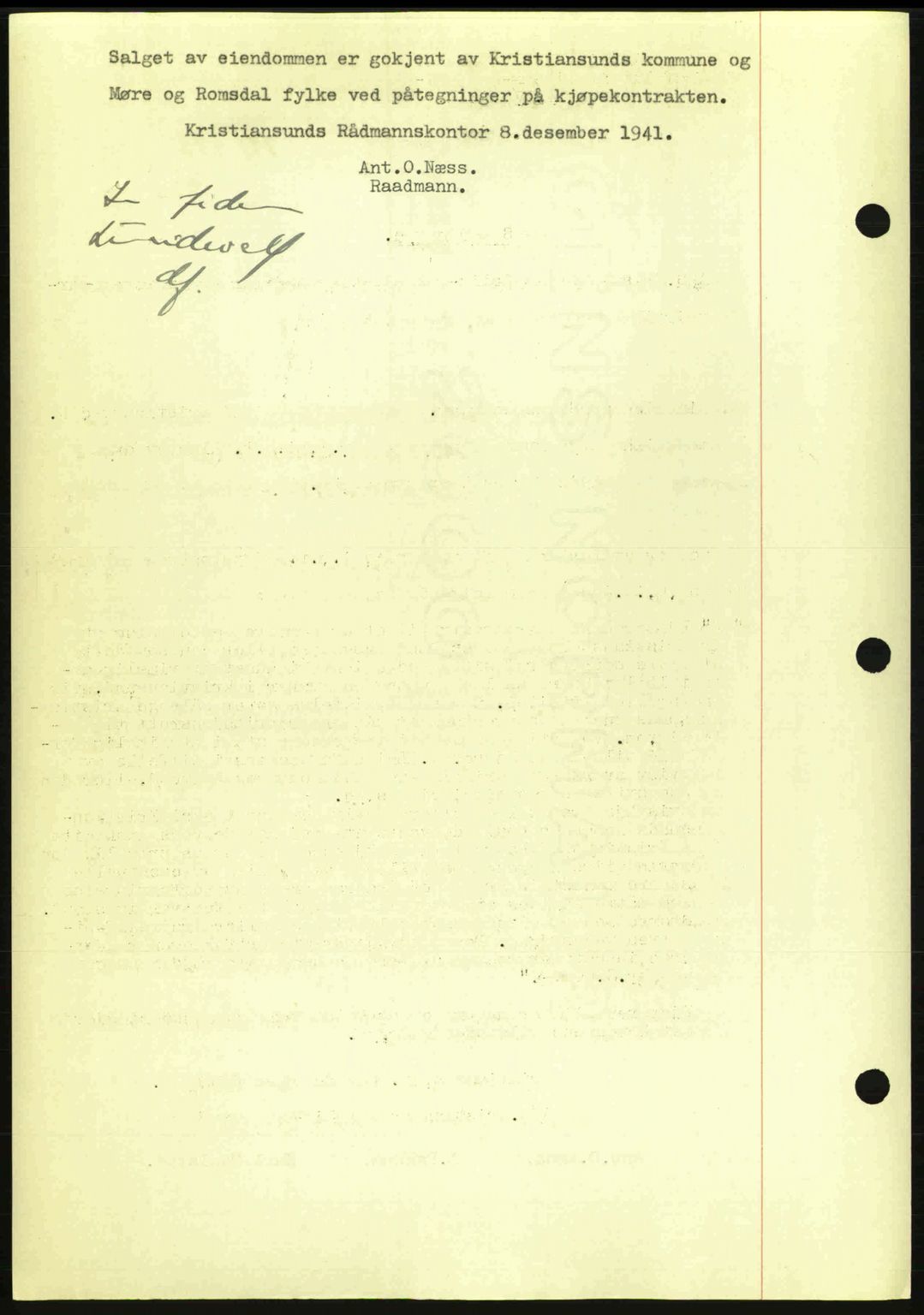 Kristiansund byfogd, AV/SAT-A-4587/A/27: Pantebok nr. 34, 1941-1945, Dagboknr: 191/1942