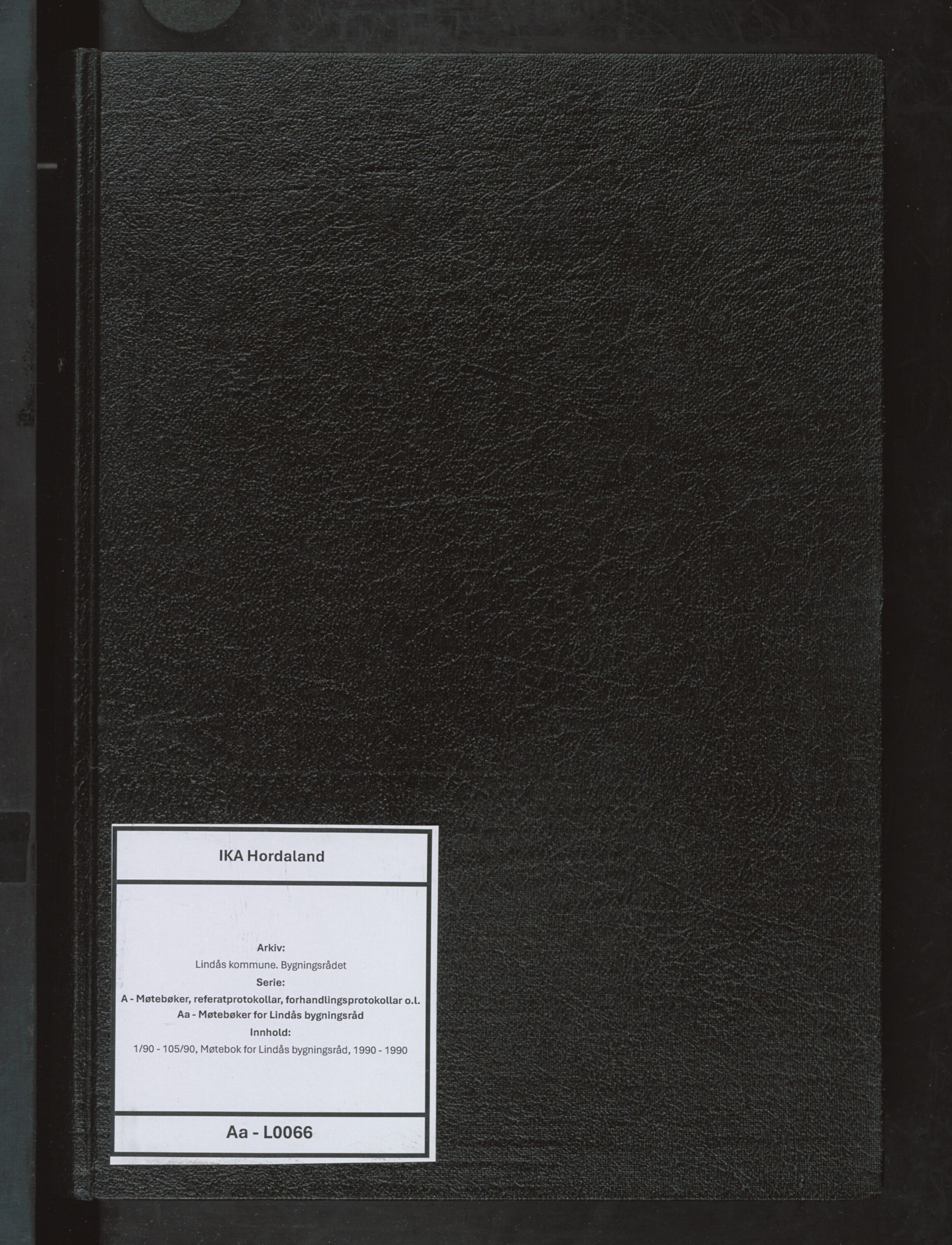 Lindås kommune. Bygningsrådet, IKAH/1263-511/A/Aa/L0066: Møtebok for Lindås bygningsråd, 1990