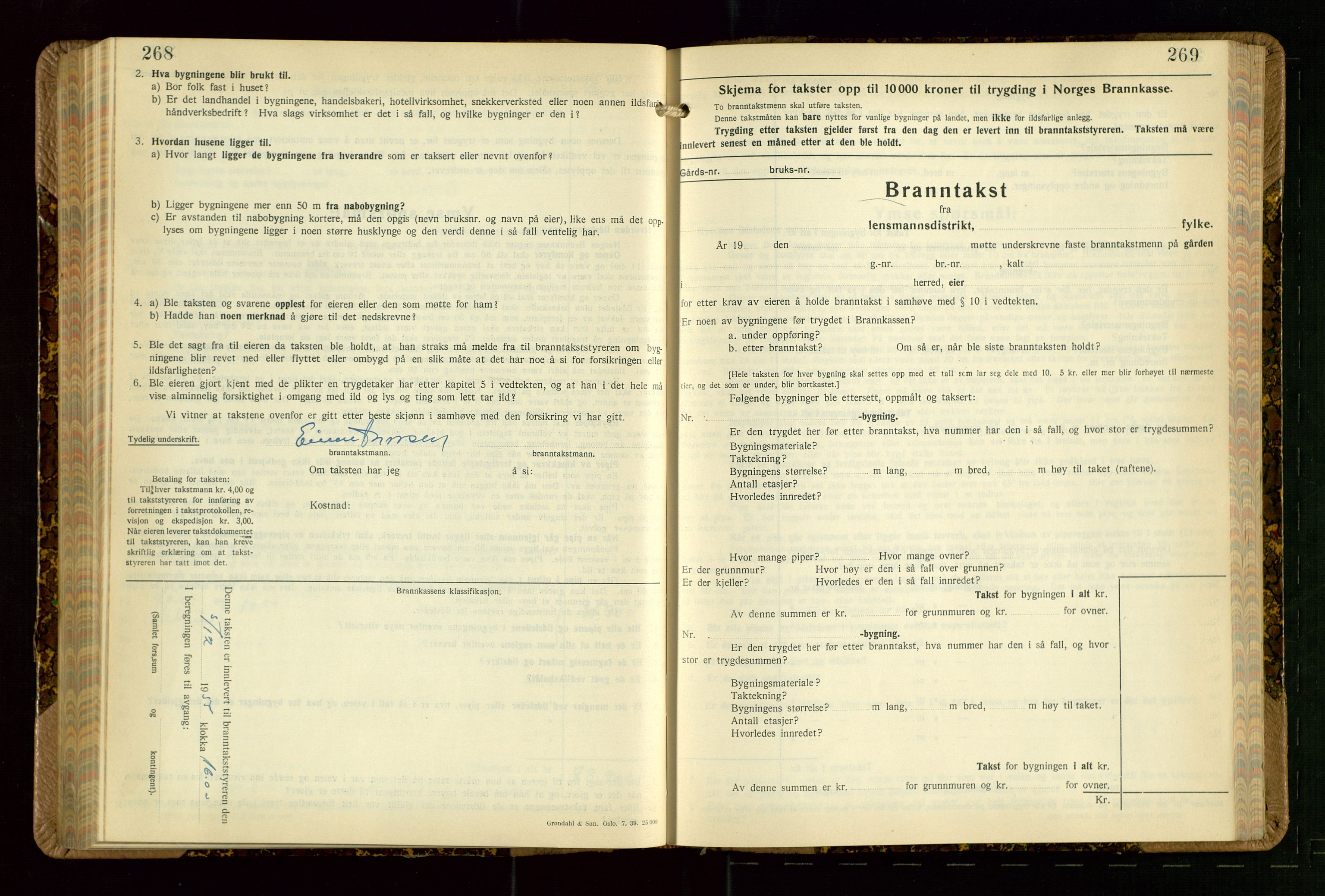 Jelsa lensmannskontor, AV/SAST-A-100360/Gob/L0003: "Branntakstprotokoll", 1942-1955, s. 268-269