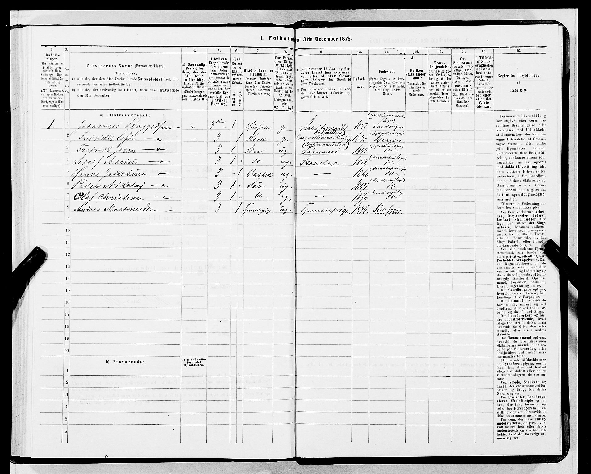 SAB, Folketelling 1875 for 1301 Bergen kjøpstad, 1875, s. 3741