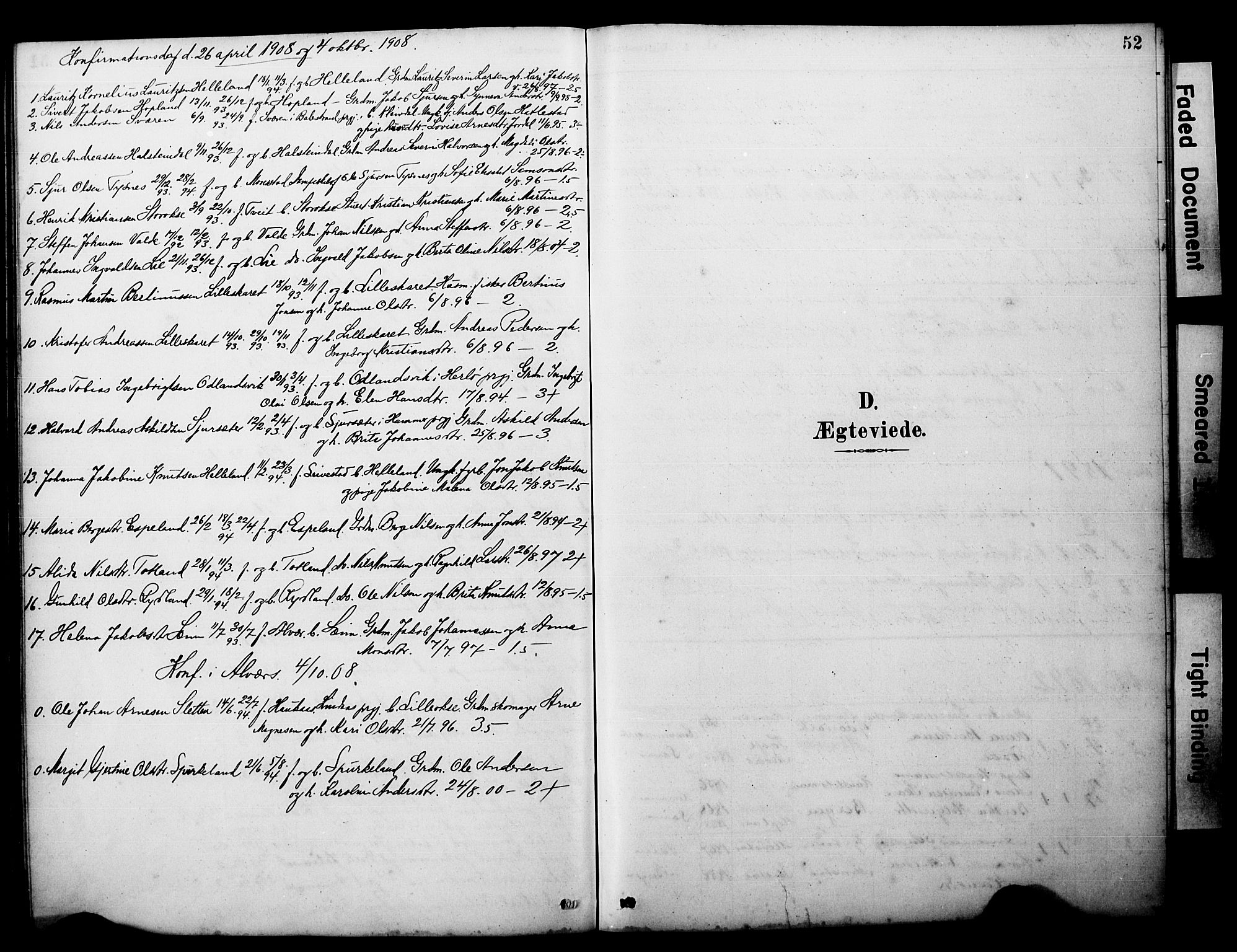 Alversund Sokneprestembete, AV/SAB-A-73901/H/Ha/Hab: Klokkerbok nr. D 3, 1890-1908, s. 52