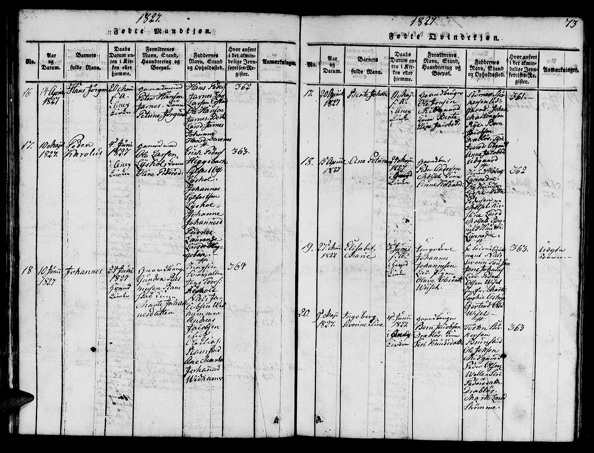 Ministerialprotokoller, klokkerbøker og fødselsregistre - Møre og Romsdal, AV/SAT-A-1454/522/L0322: Klokkerbok nr. 522C01, 1816-1830, s. 73