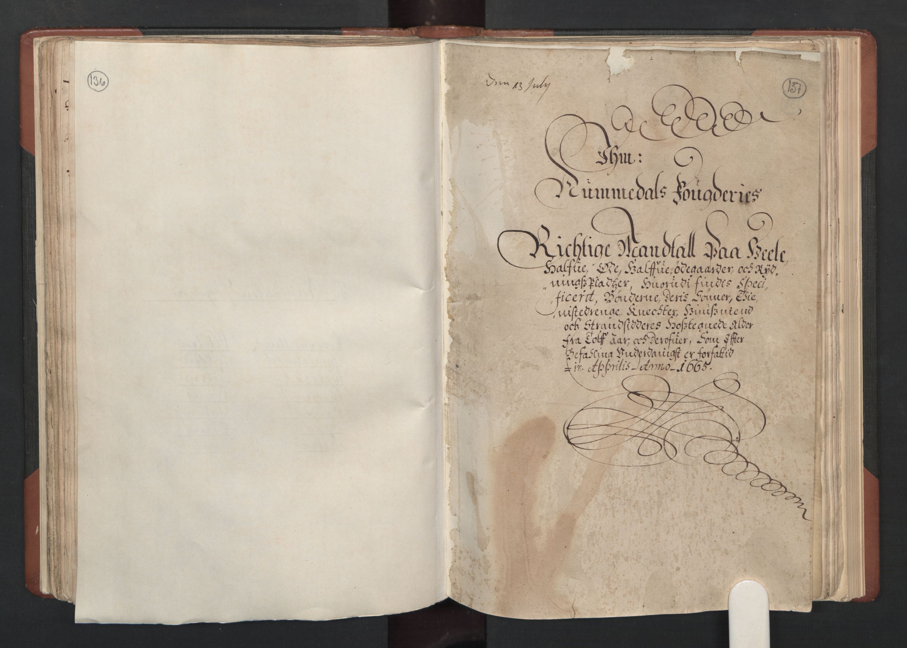 RA, Fogdenes og sorenskrivernes manntall 1664-1666, nr. 19: Fosen fogderi, Inderøy fogderi, Selbu fogderi, Namdal fogderi og Stjørdal fogderi, 1664-1665, s. 136-137
