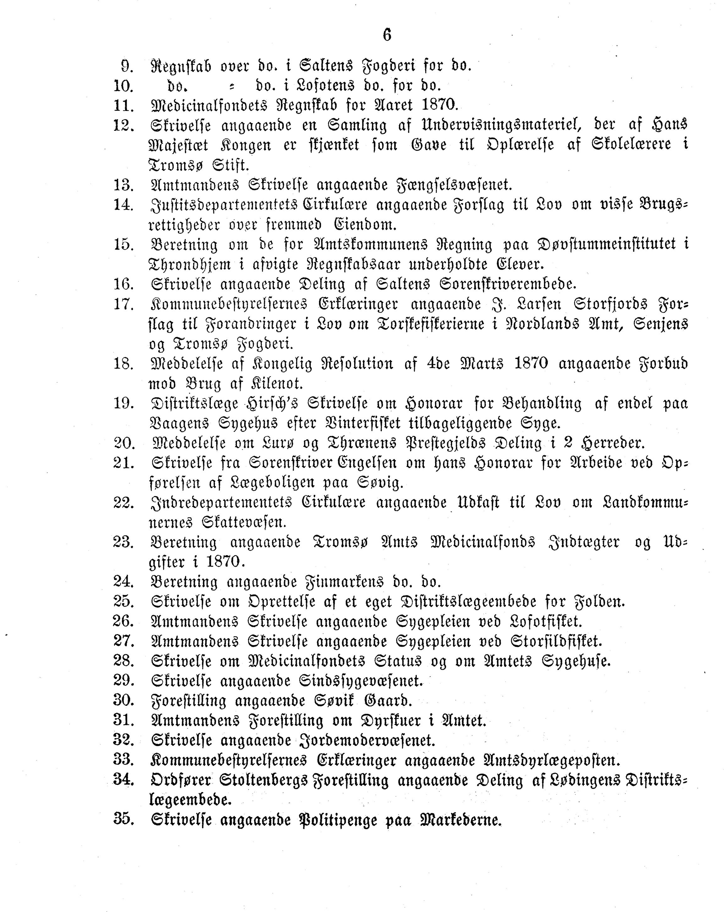 Nordland Fylkeskommune. Fylkestinget, AIN/NFK-17/176/A/Ac/L0008: Fylkestingsforhandlinger 1871, 1871