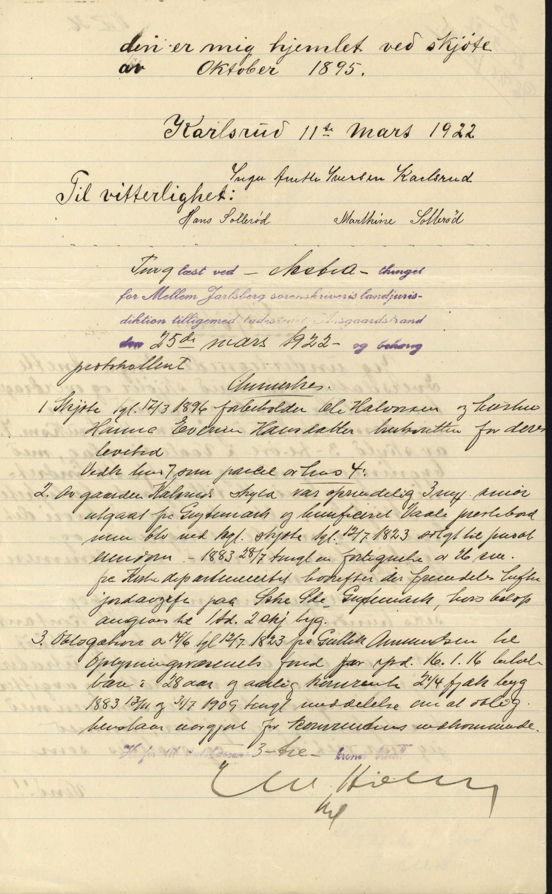 Pa 806 - Kalsrudslekten, VEMU/A-1929/F/L0001: Skjøter, obligasjoner, avtaler m.m., 1805-1935