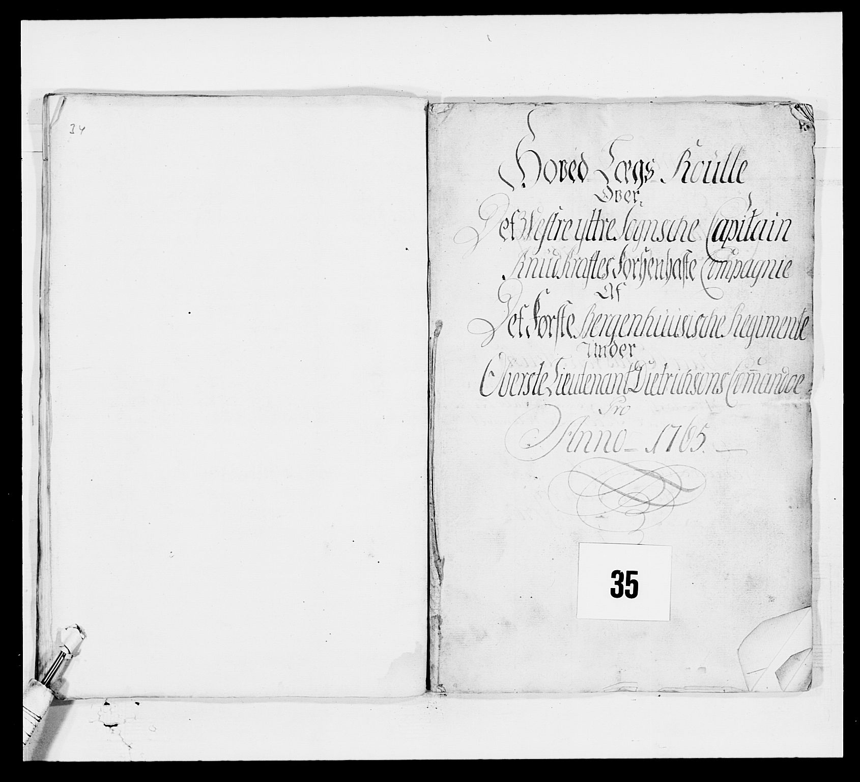 Kommanderende general (KG I) med Det norske krigsdirektorium, AV/RA-EA-5419/E/Ea/L0518: 1. Bergenhusiske regiment, 1760-1765, s. 469