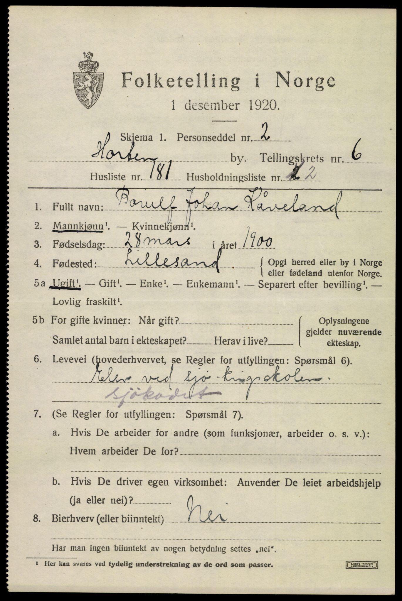 SAKO, Folketelling 1920 for 0703 Horten kjøpstad, 1920, s. 25457