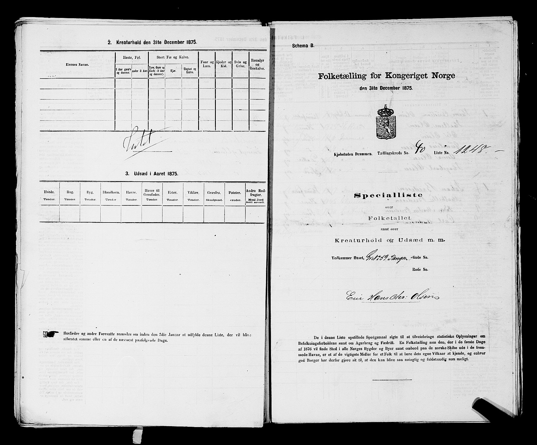 SAKO, Folketelling 1875 for 0602 Drammen kjøpstad, 1875, s. 3427